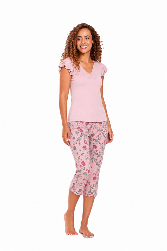 Pijama mujer capri blusa manga corta
