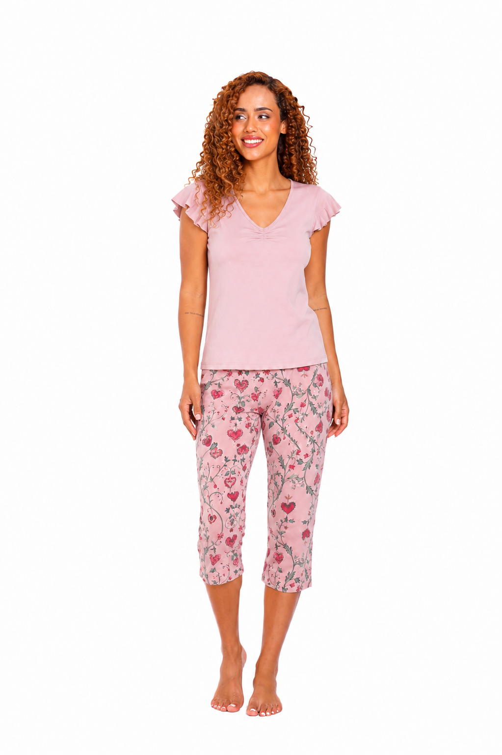 Pijama mujer capri blusa manga corta