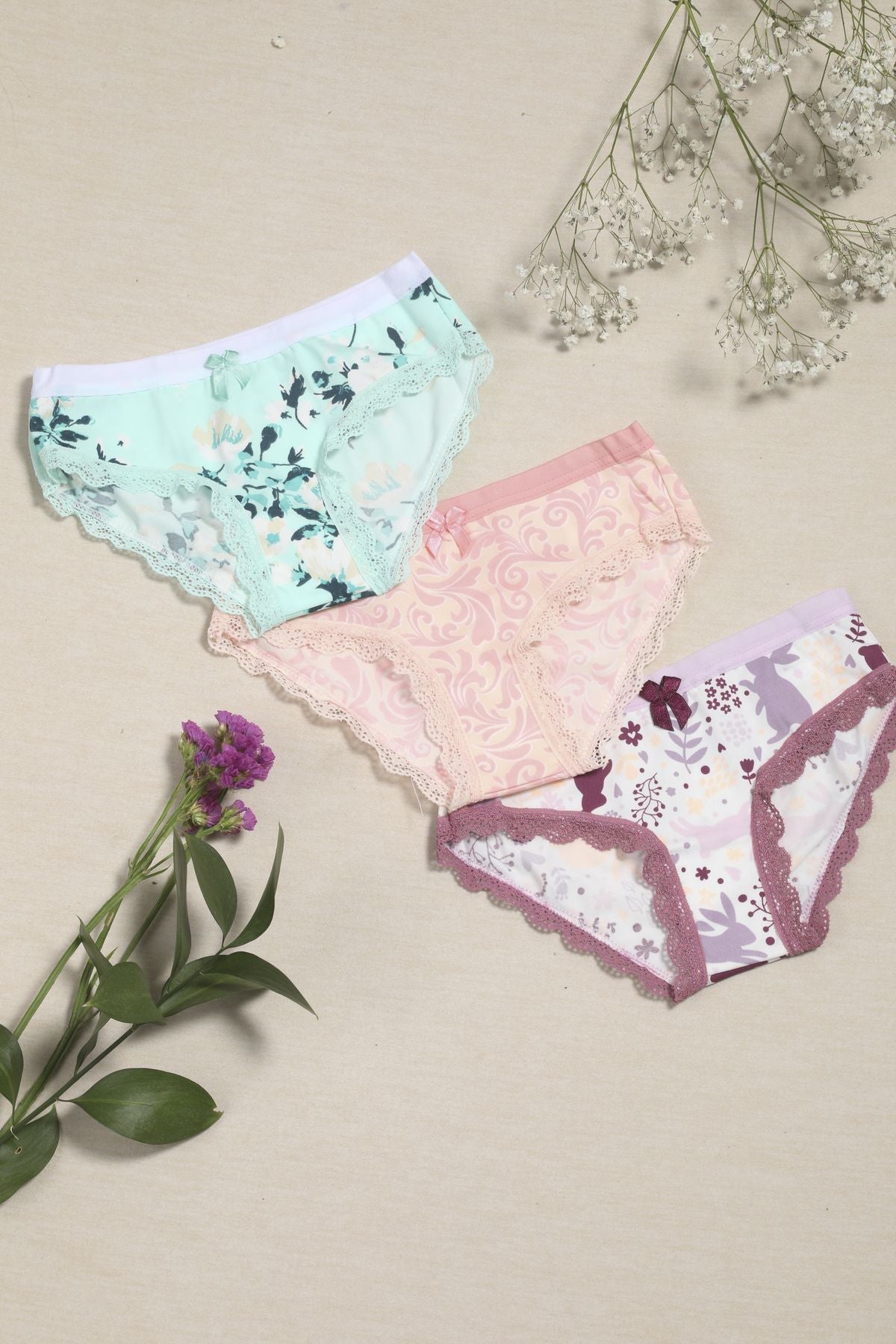 Paquete x3 panties cacheteros estampados