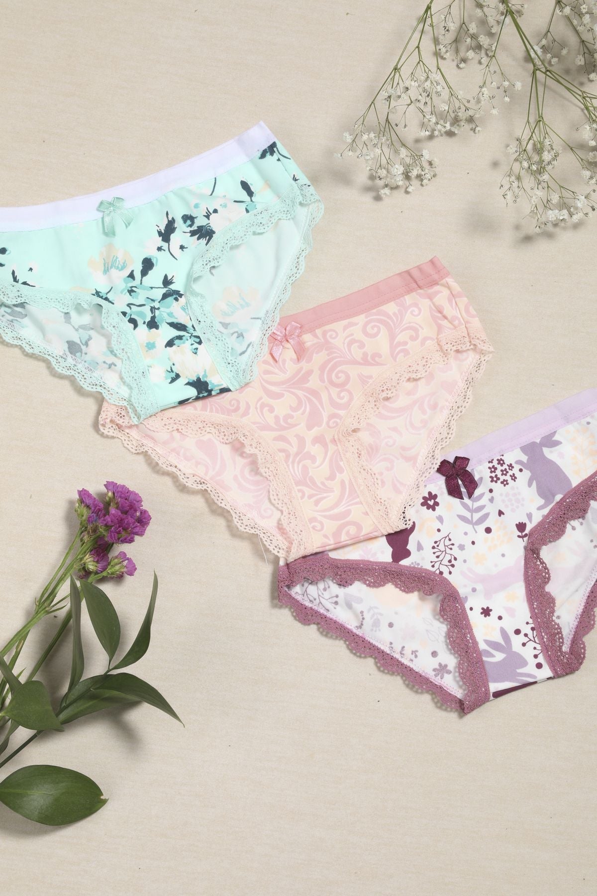 Paquete x3 panties cacheteros estampados