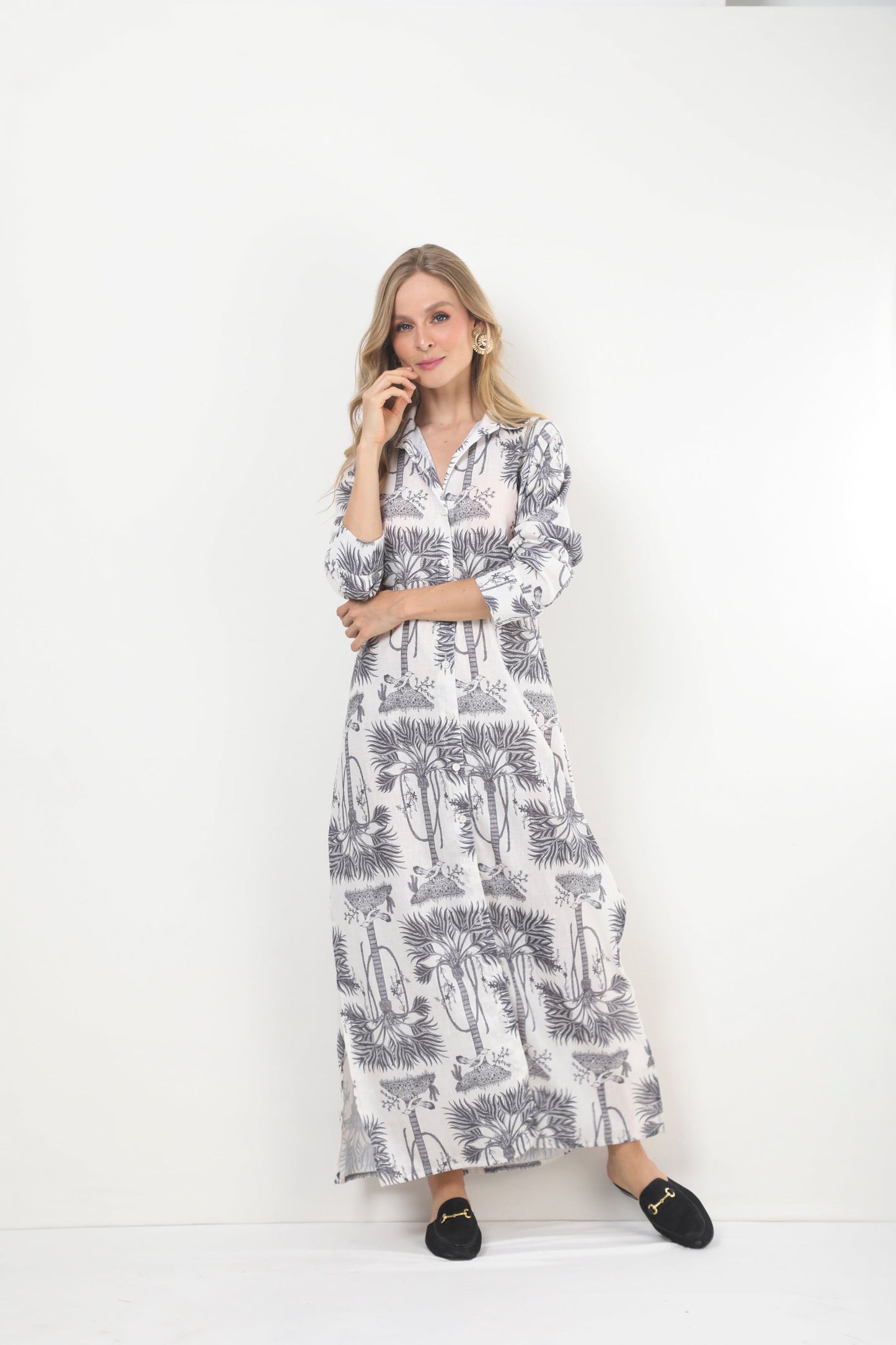Vestido dama manga larga