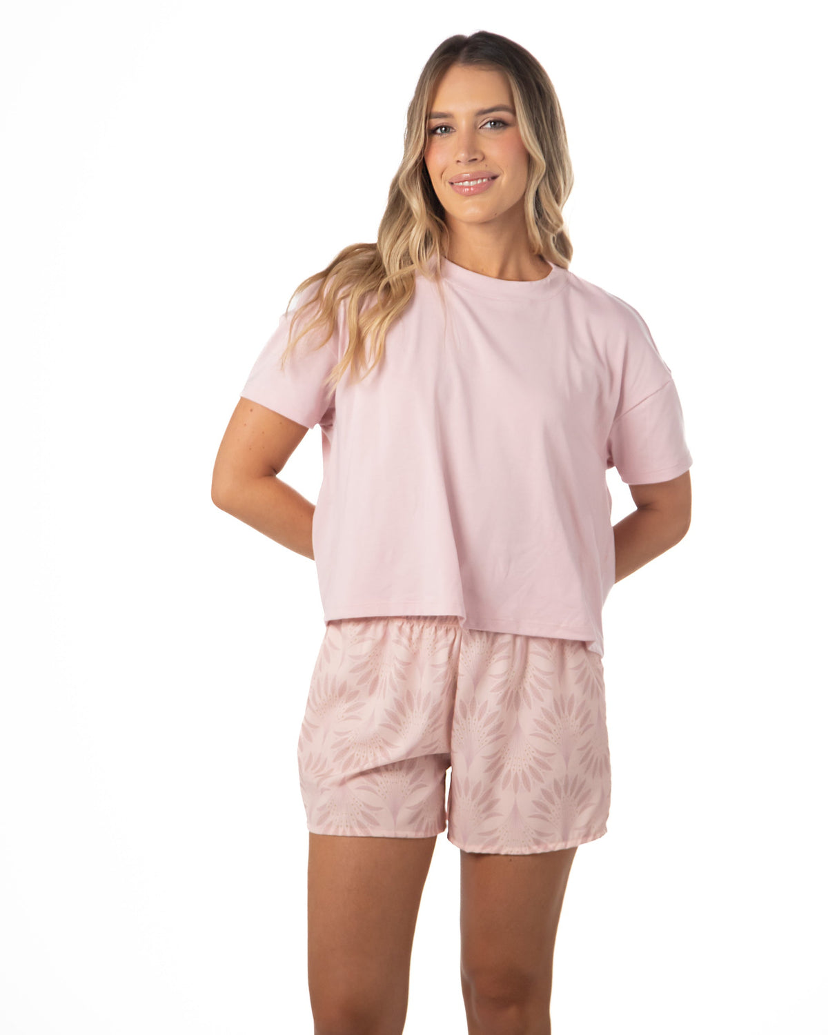 Pijama dama short blusa manga corta