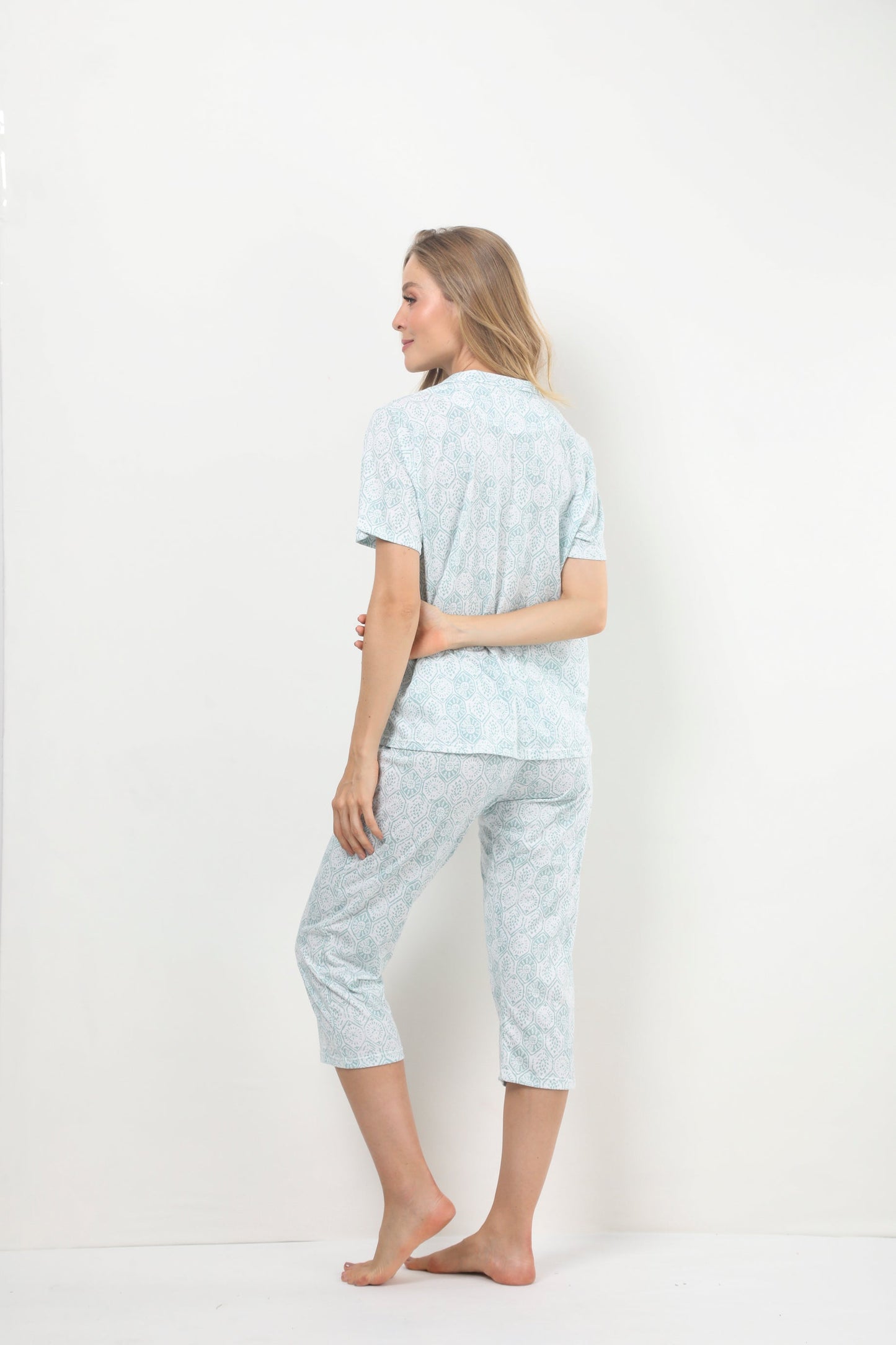 Pijama mujer capri blusa manga corta