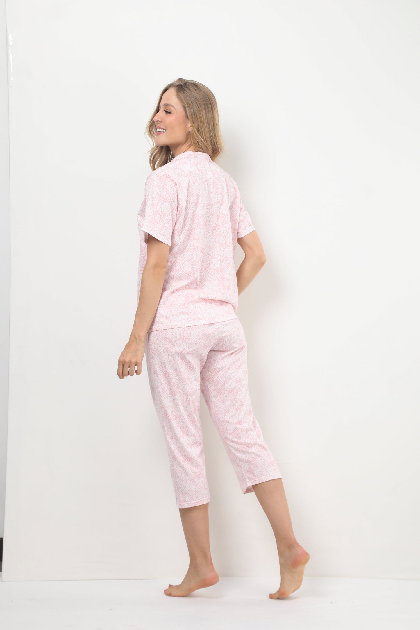 Pijama mujer capri blusa manga corta