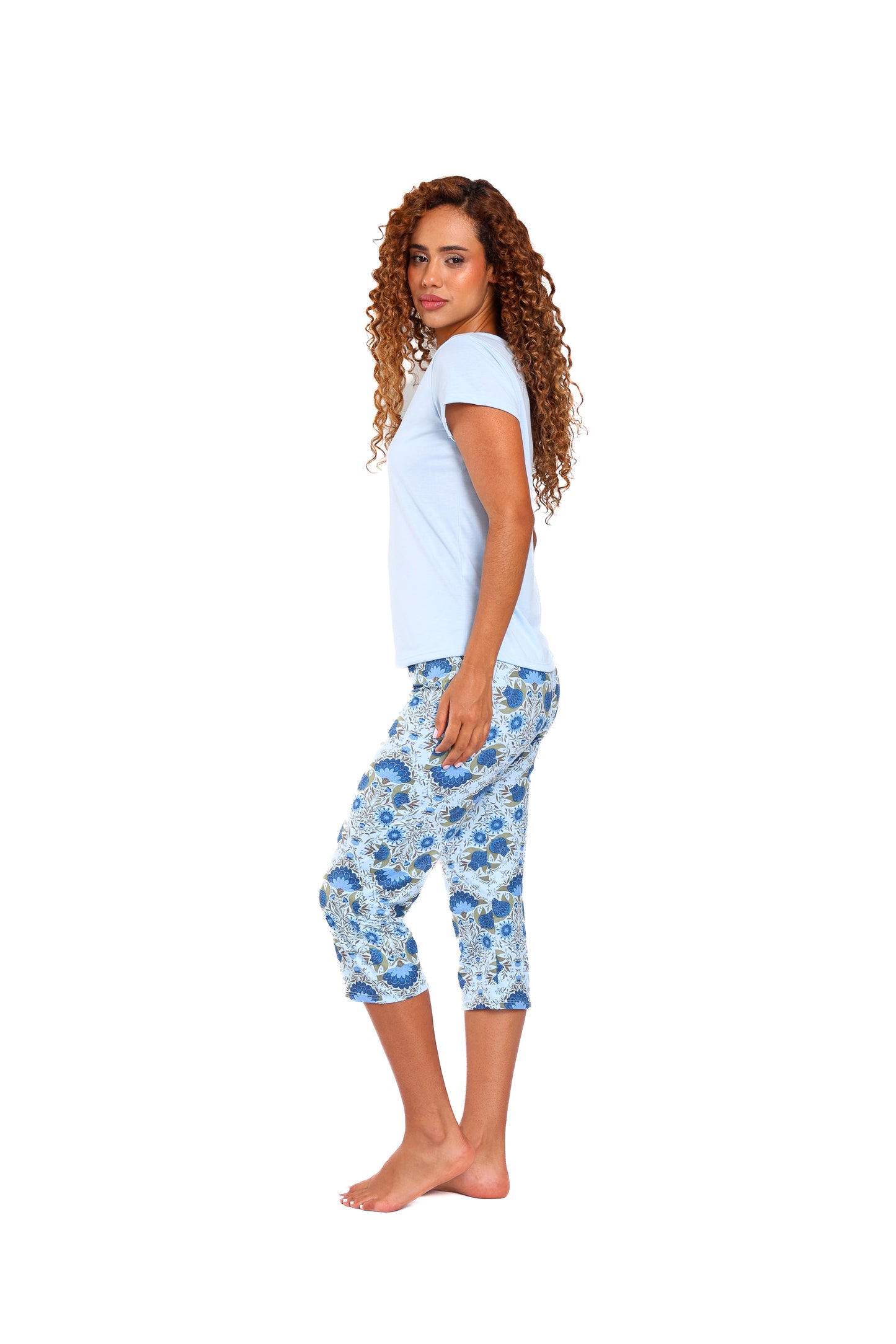Pijama mujer capri blusa manga corta