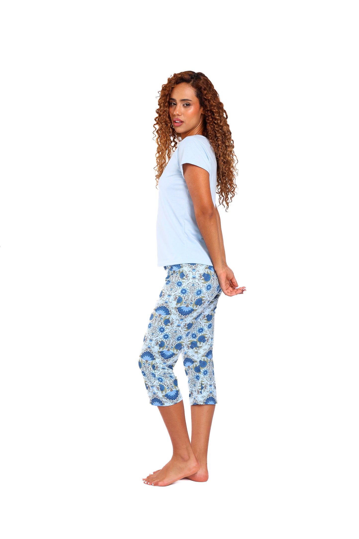 Pijama mujer capri blusa manga corta
