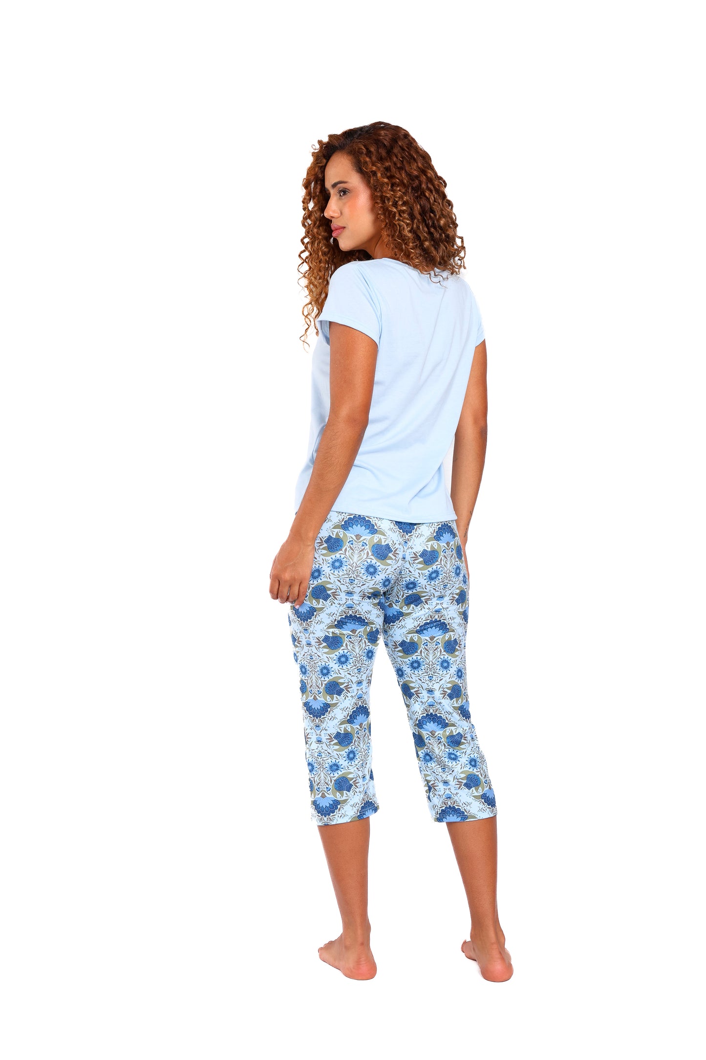 Pijama mujer capri blusa manga corta