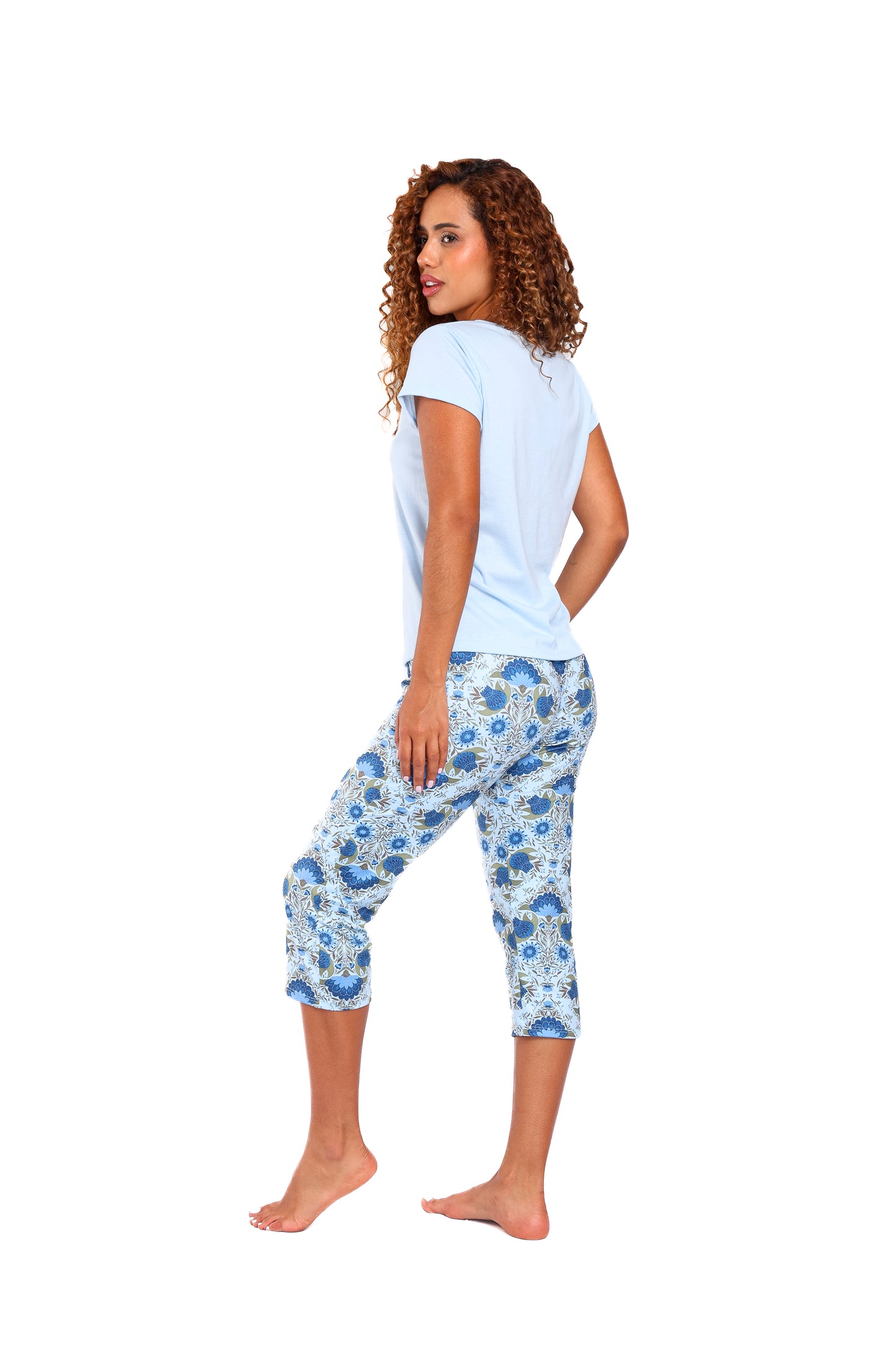 Pijama mujer capri blusa manga corta