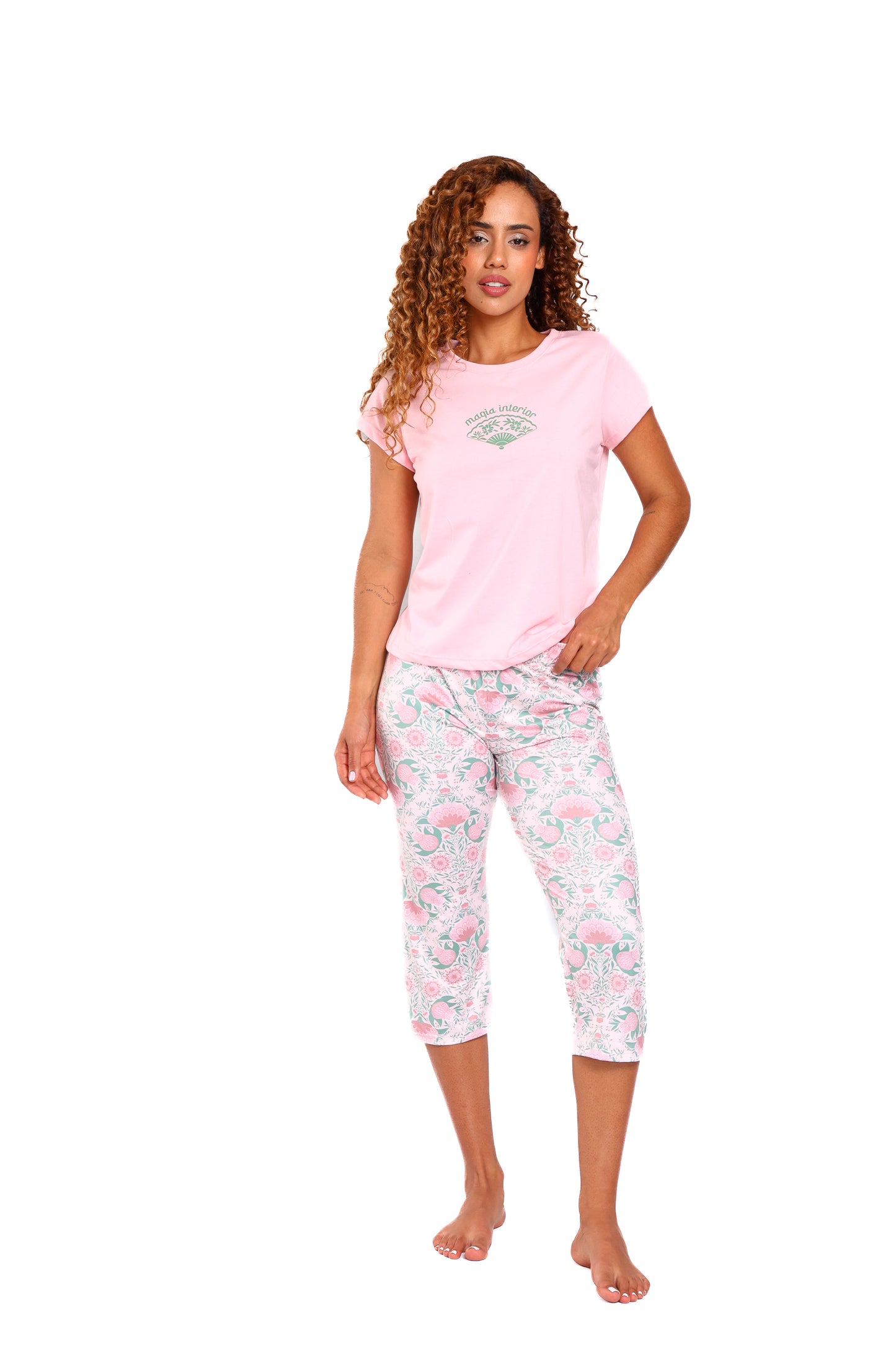 Pijama mujer capri blusa manga corta