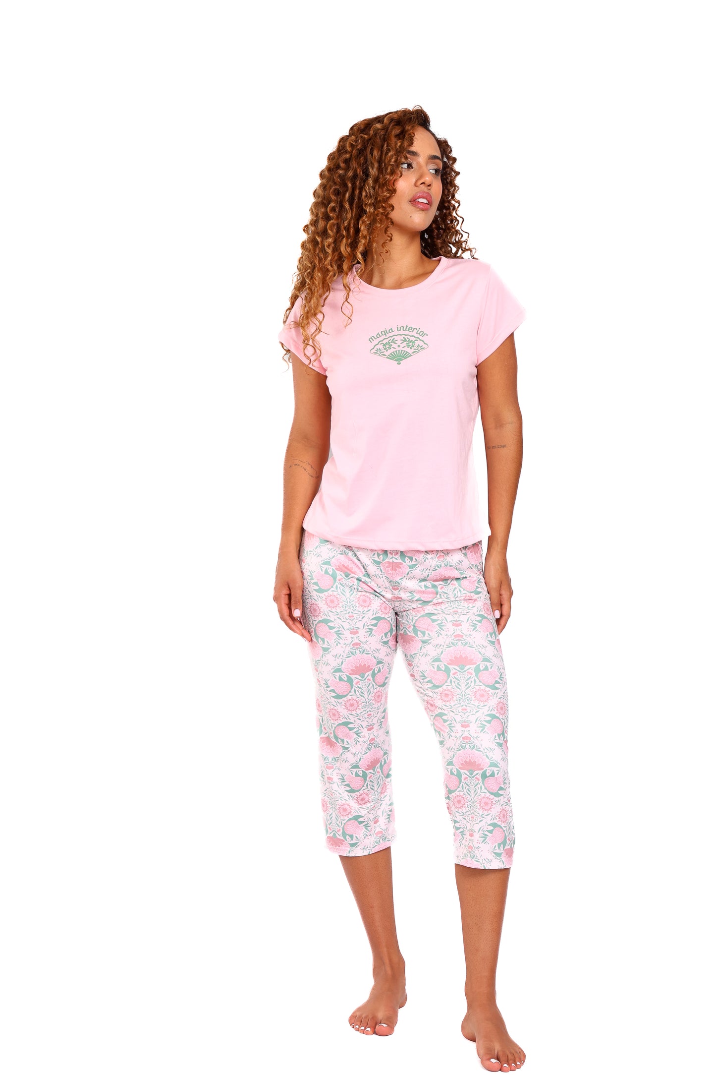 Pijama mujer capri blusa manga corta