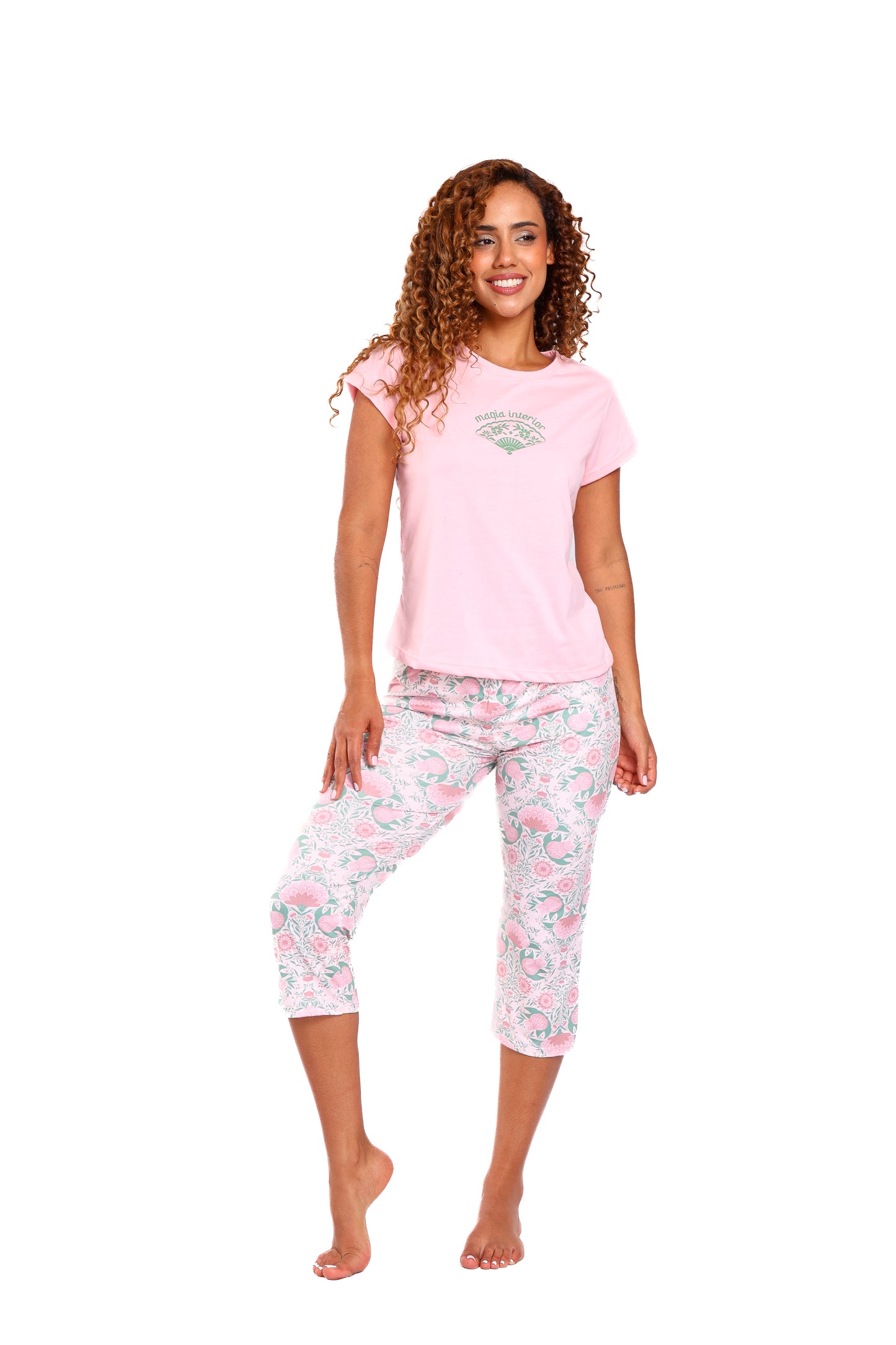 Pijama mujer capri blusa manga corta