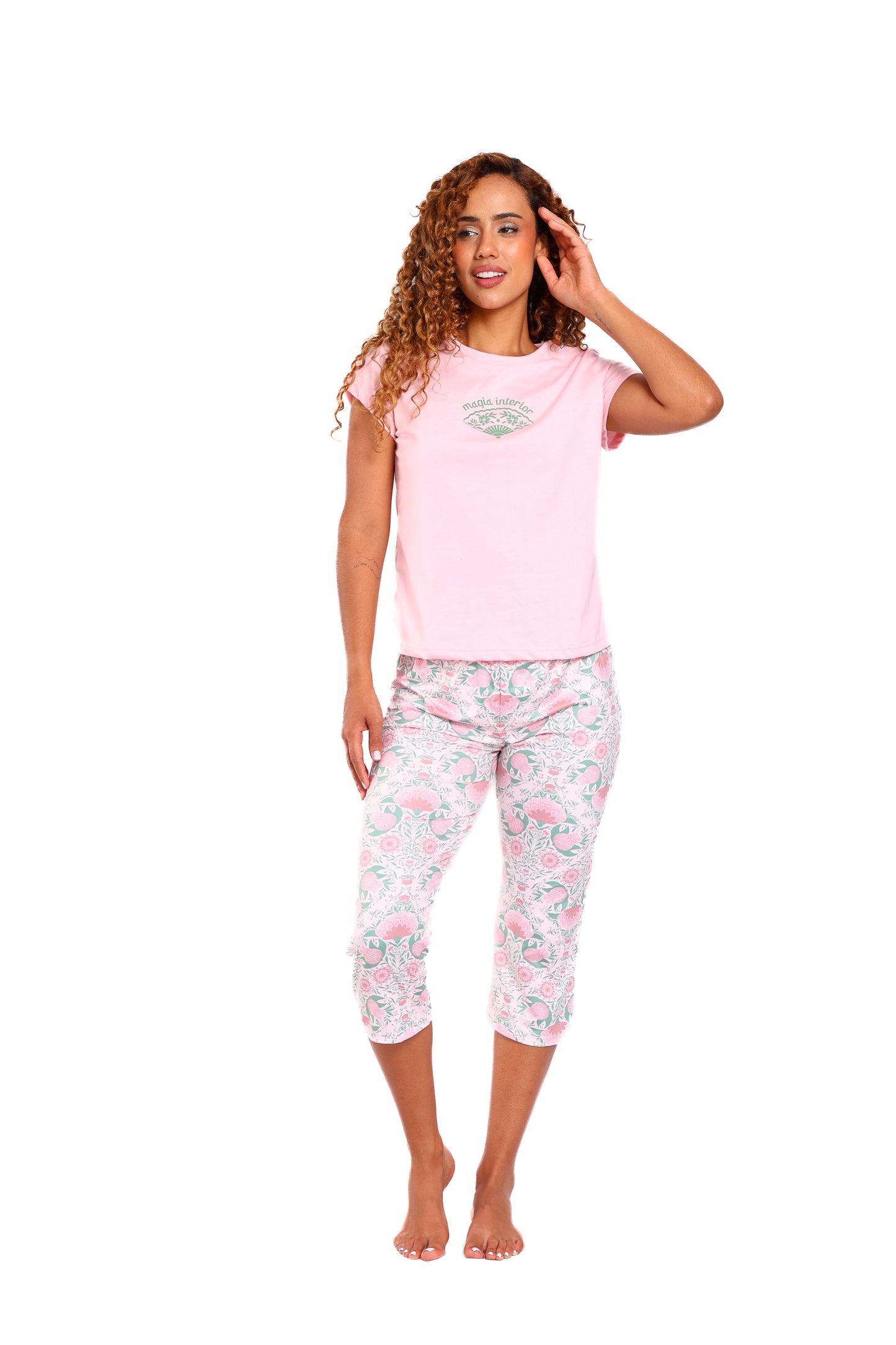 Pijama mujer capri blusa manga corta