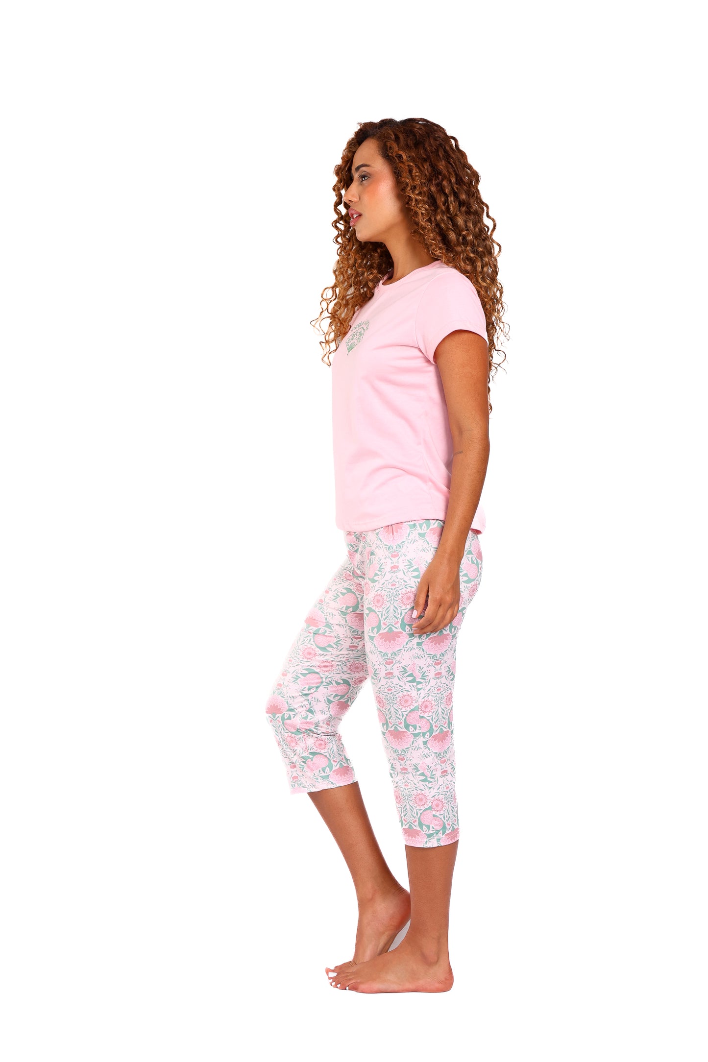 Pijama mujer capri blusa manga corta