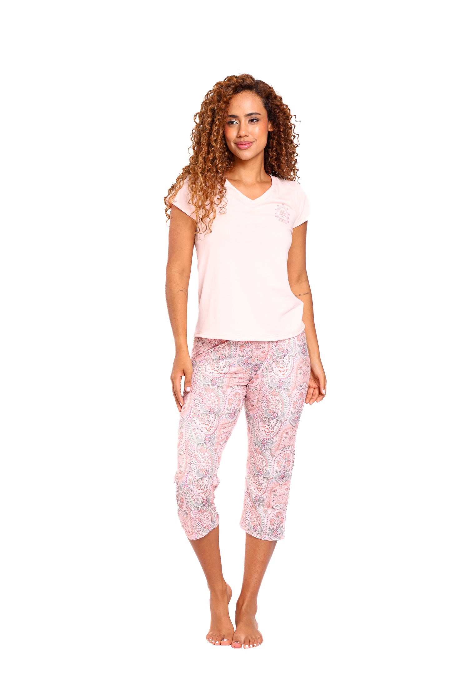 Pijama mujer capri blusa manga corta