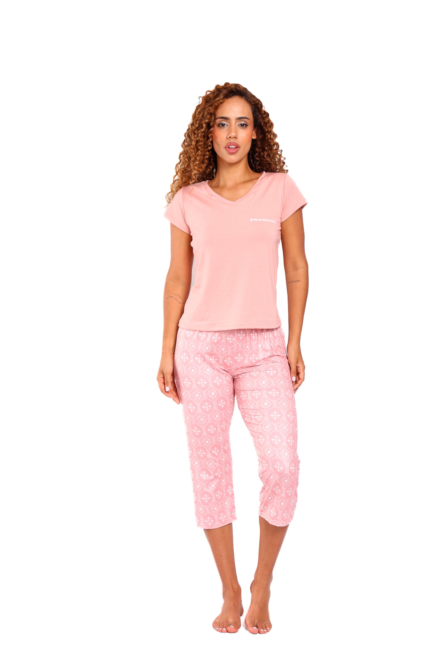 Pijama mujer capri blusa manga corta