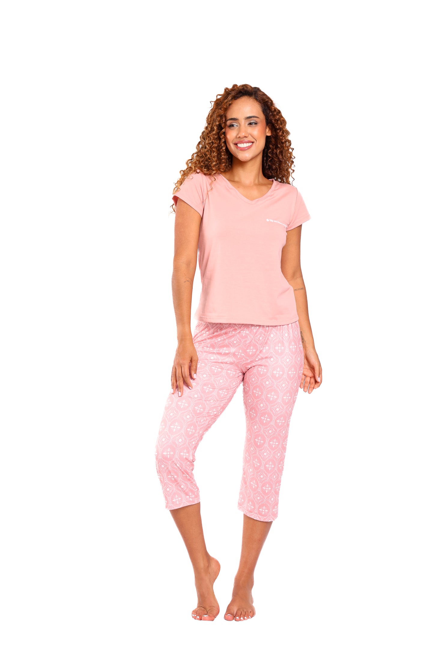 Pijama mujer capri blusa manga corta
