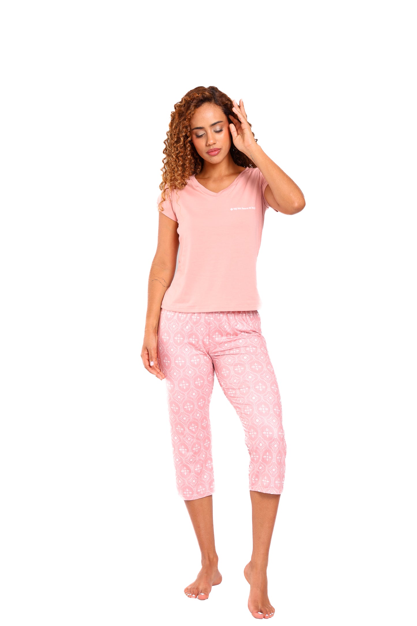 Pijama mujer capri blusa manga corta
