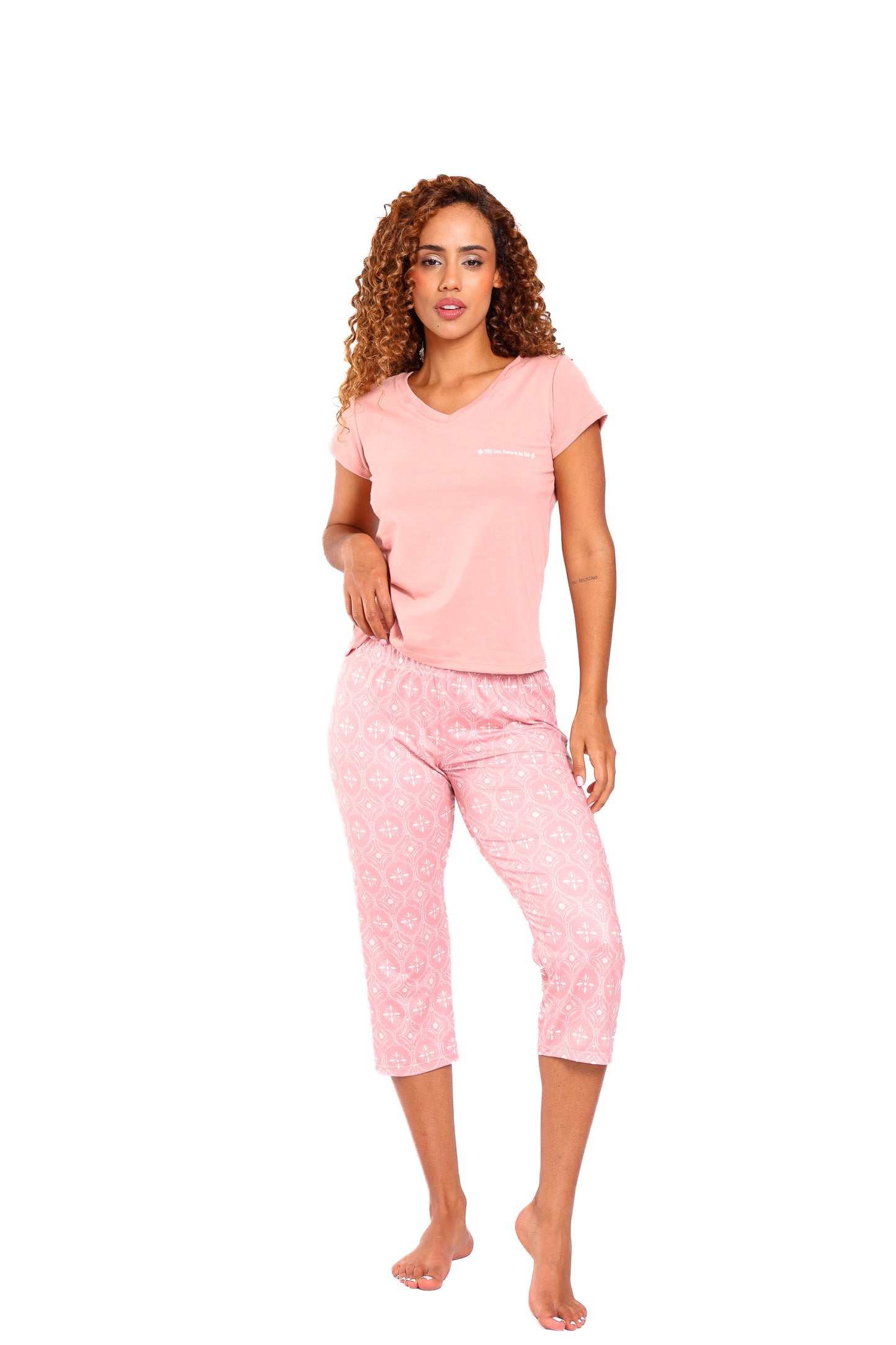 Pijama mujer capri blusa manga corta