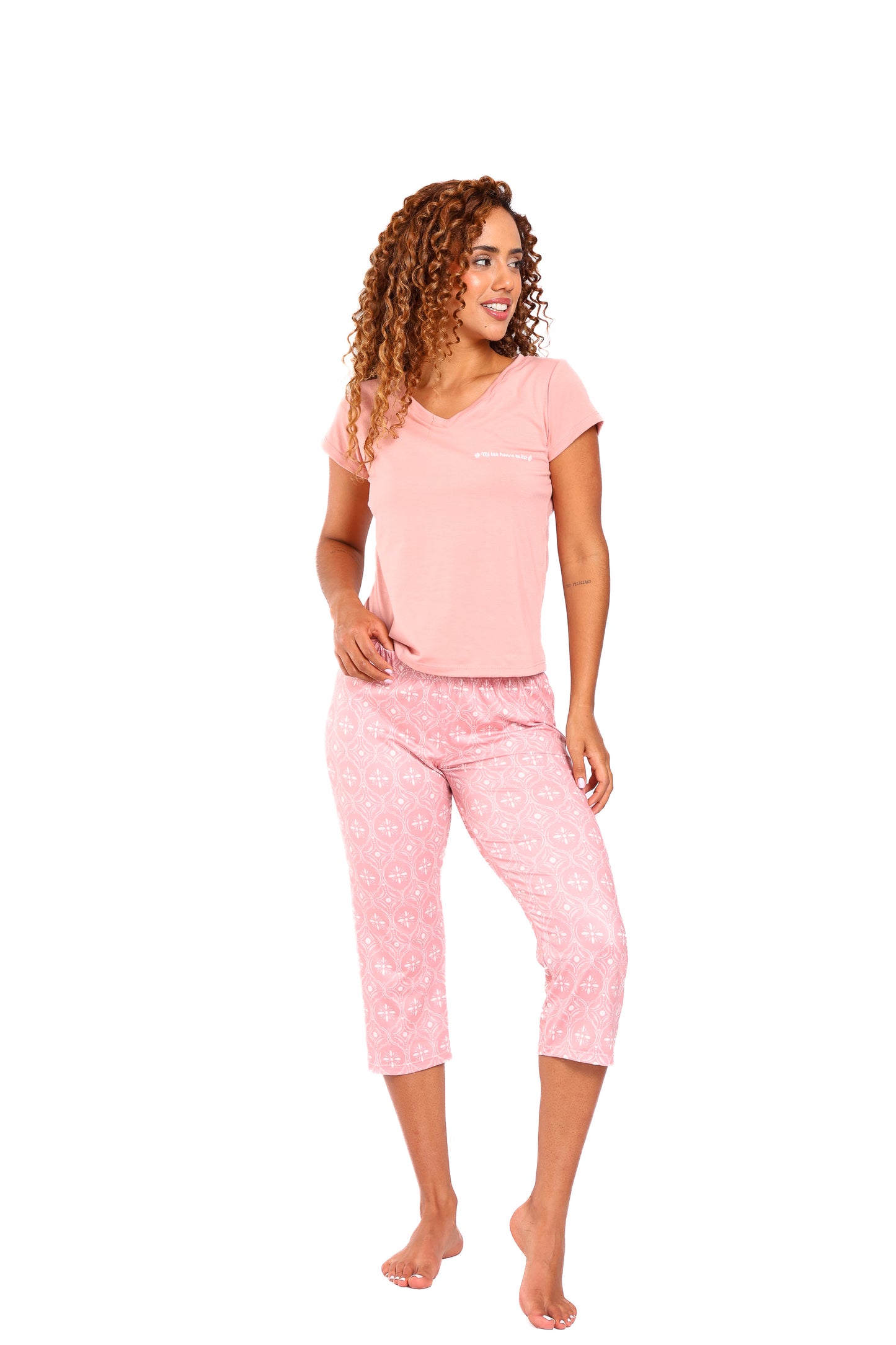 Pijama mujer capri blusa manga corta