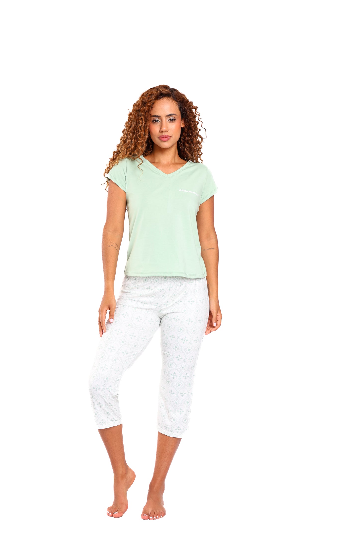 Pijama mujer capri blusa manga corta