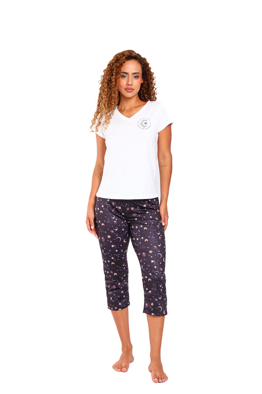Pijama mujer capri blusa manga corta