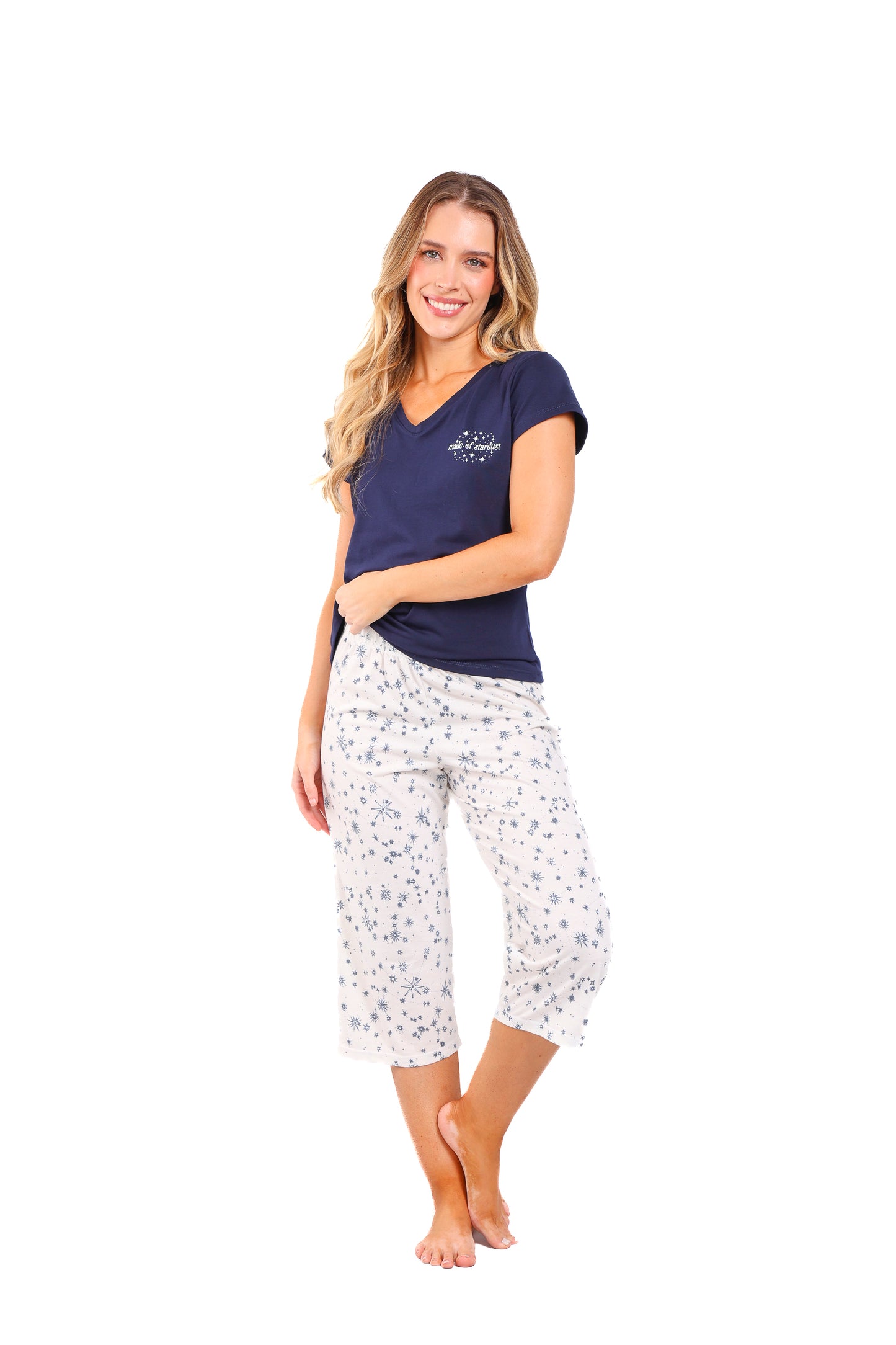 Pijama mujer capri blusa manga corta