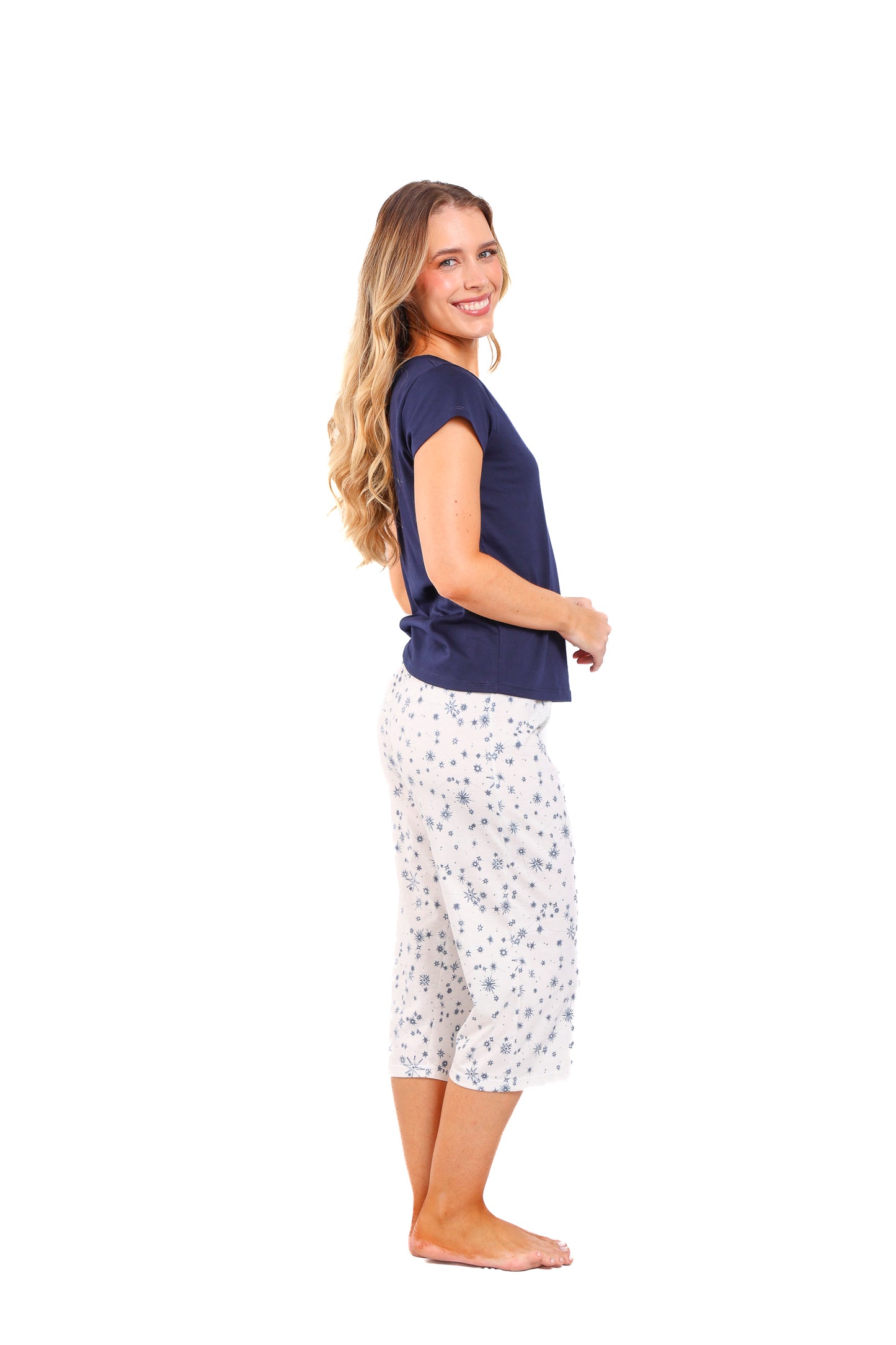 Pijama mujer capri blusa manga corta