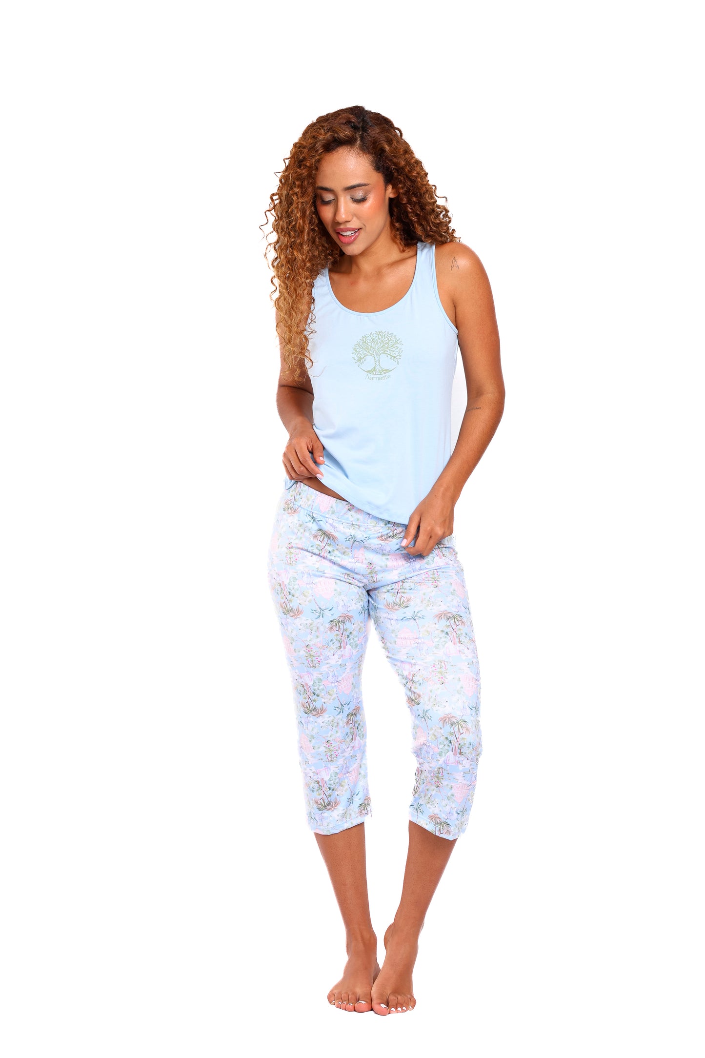 Pijama mujer capri blusa manga sisa