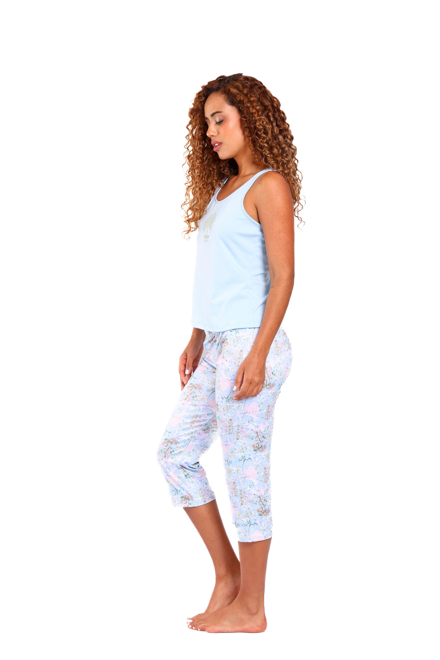 Pijama mujer capri blusa manga sisa