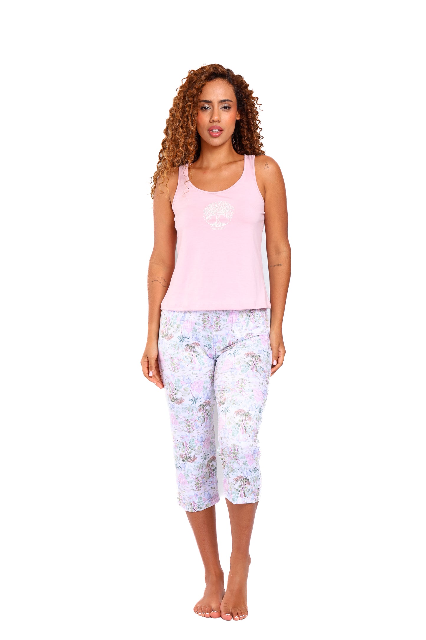 Pijama mujer capri blusa manga sisa