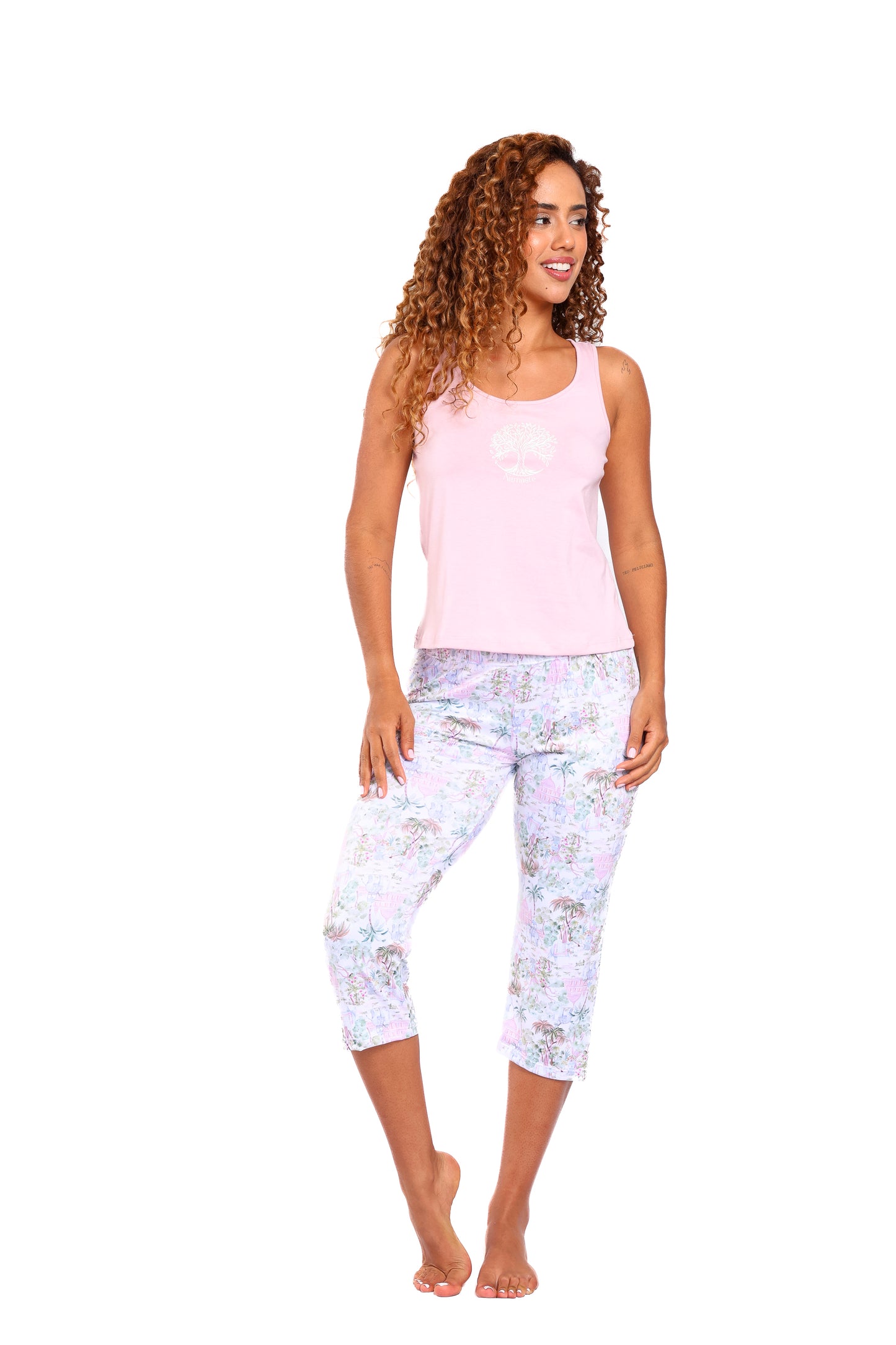 Pijama mujer capri blusa manga sisa
