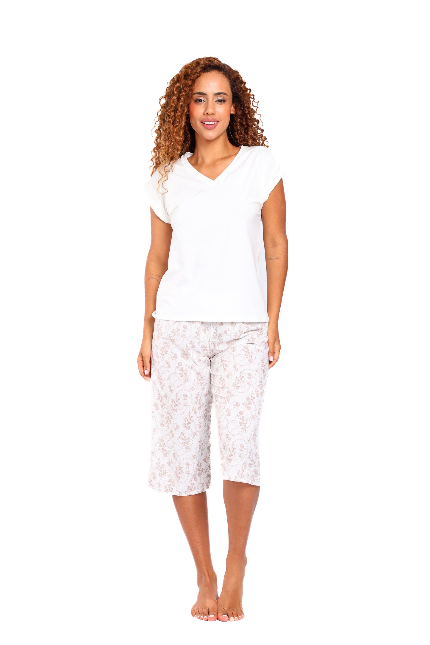 Pijama mujer capri blusa manga corta