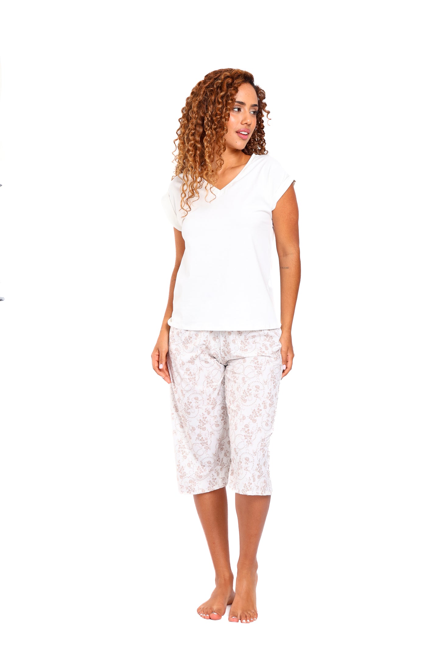 Pijama mujer capri blusa manga corta