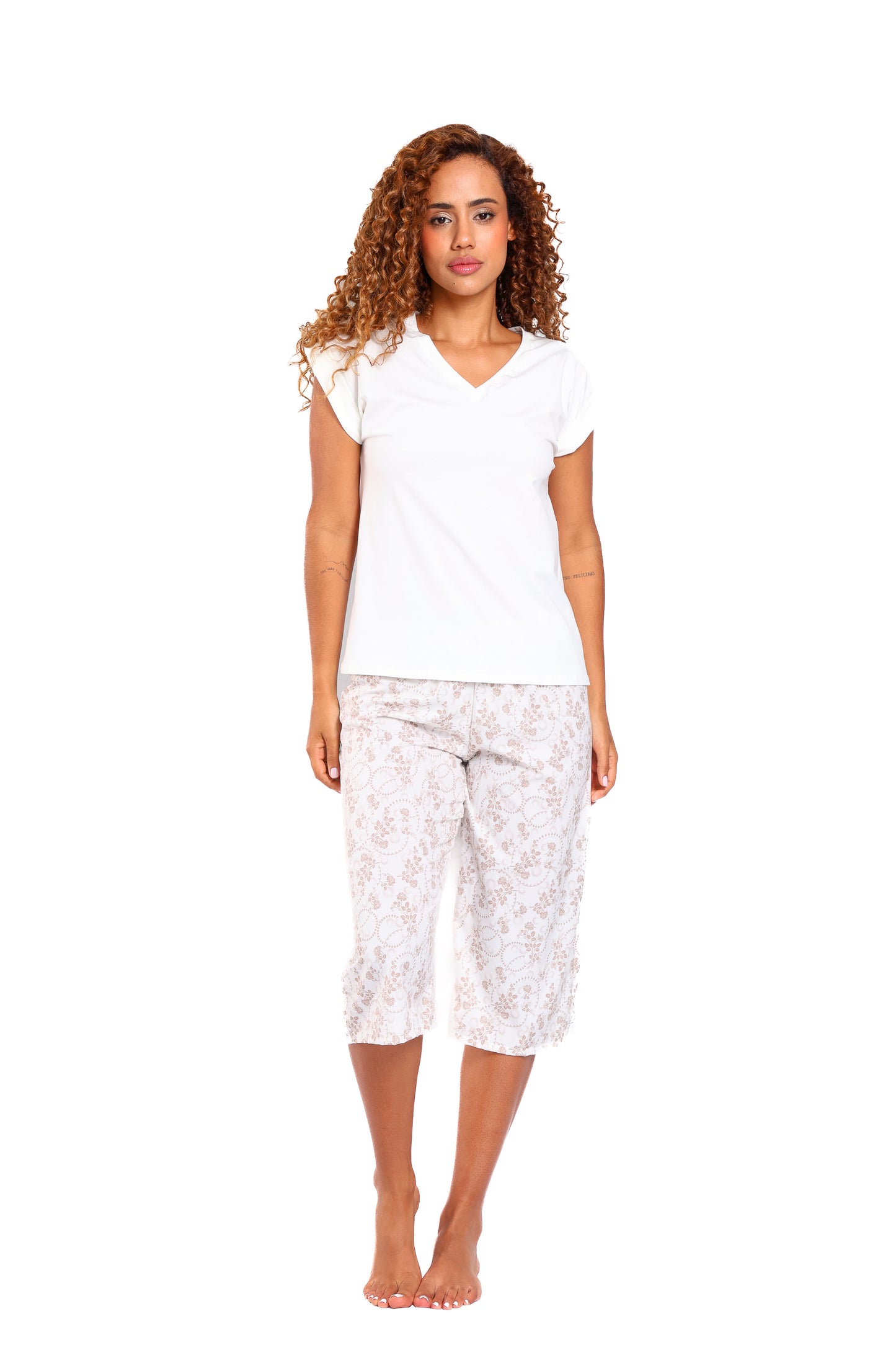 Pijama mujer capri blusa manga corta