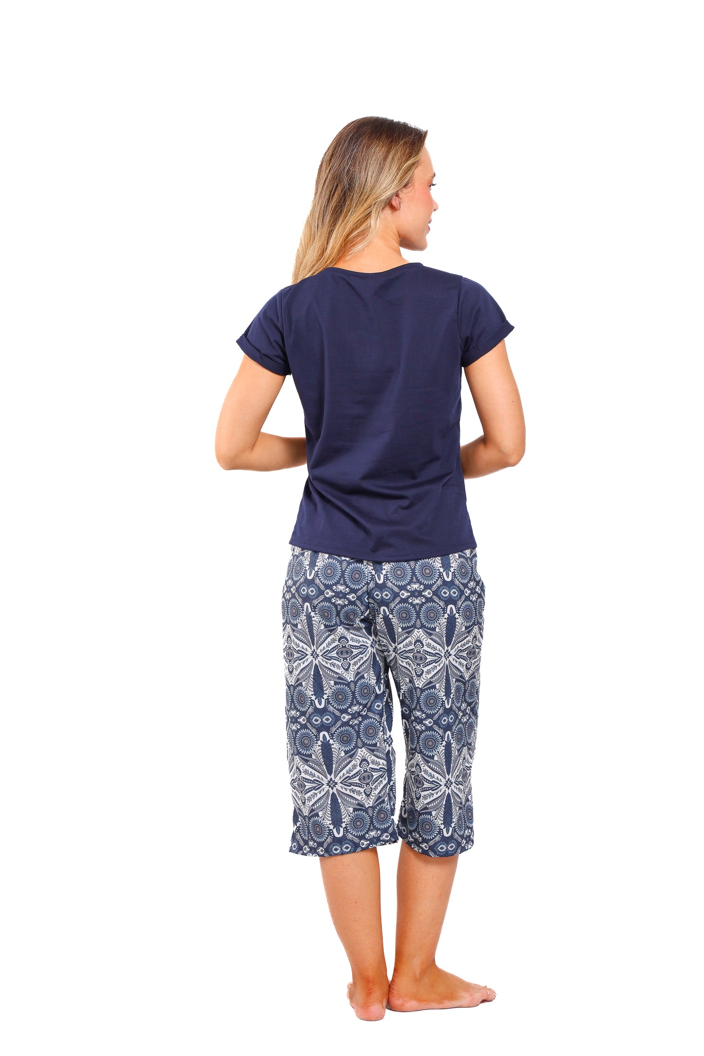Pijama mujer capri blusa manga corta
