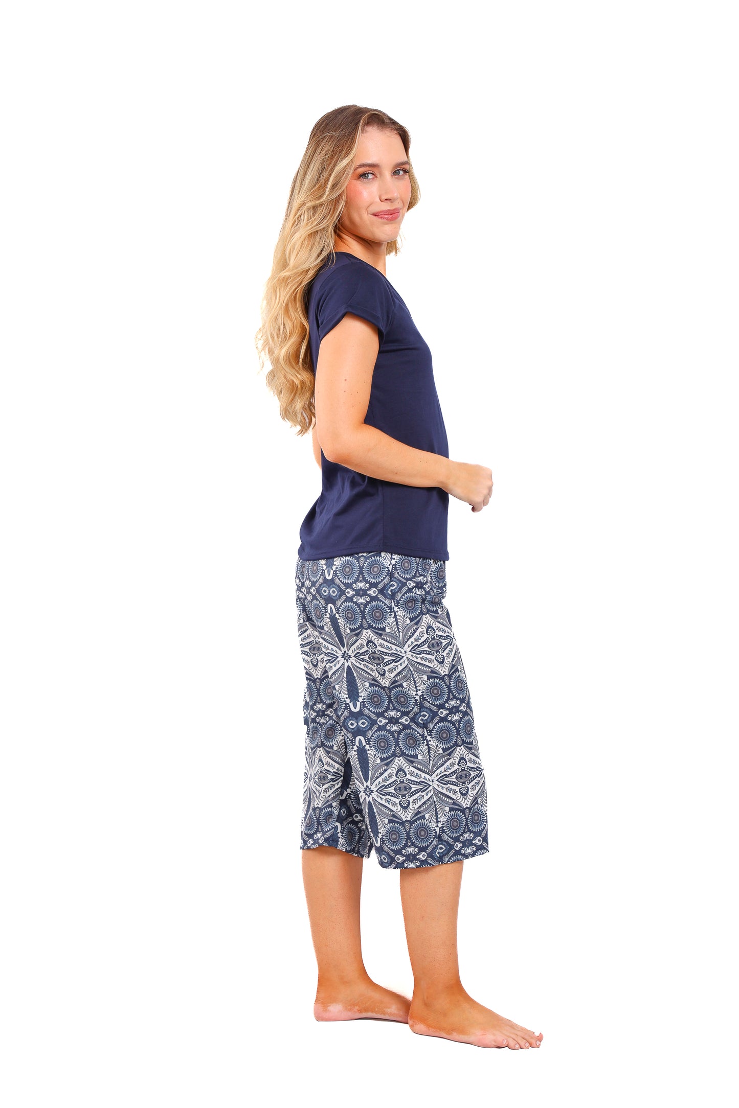 Pijama mujer capri blusa manga corta