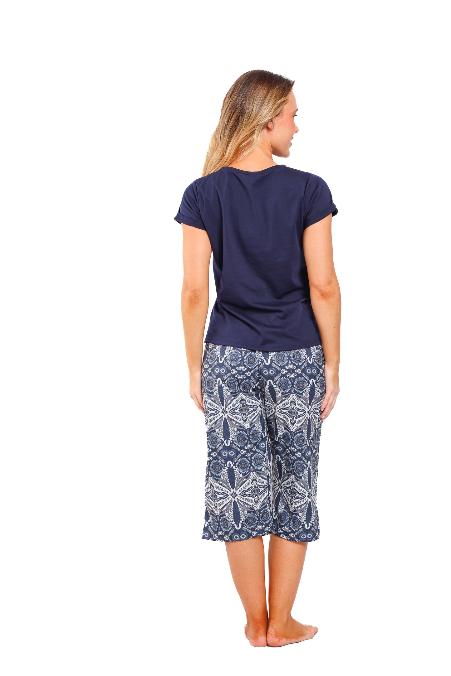 Pijama mujer capri blusa manga corta