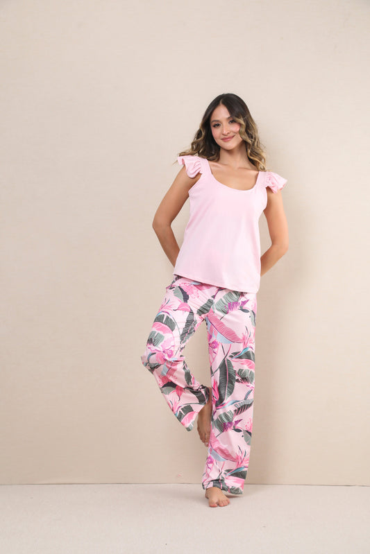 Pijama mujer pantalón blusa manga sisa