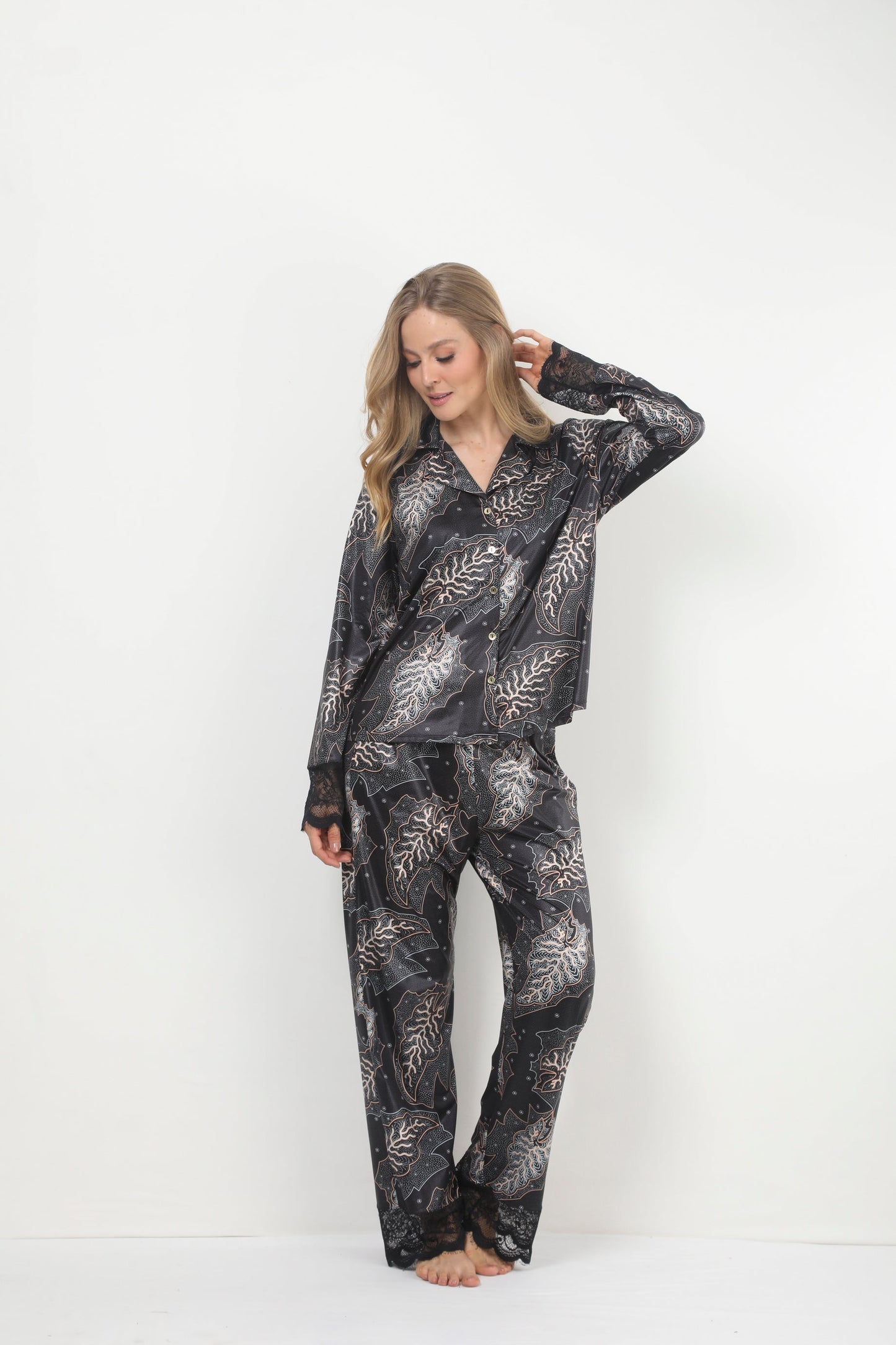 Pijama mujer pantalón blusa manga larga