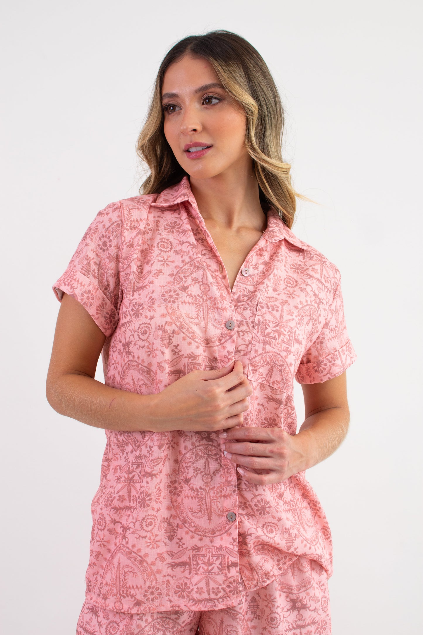 Pijama mujer pantalón blusa  manga corta