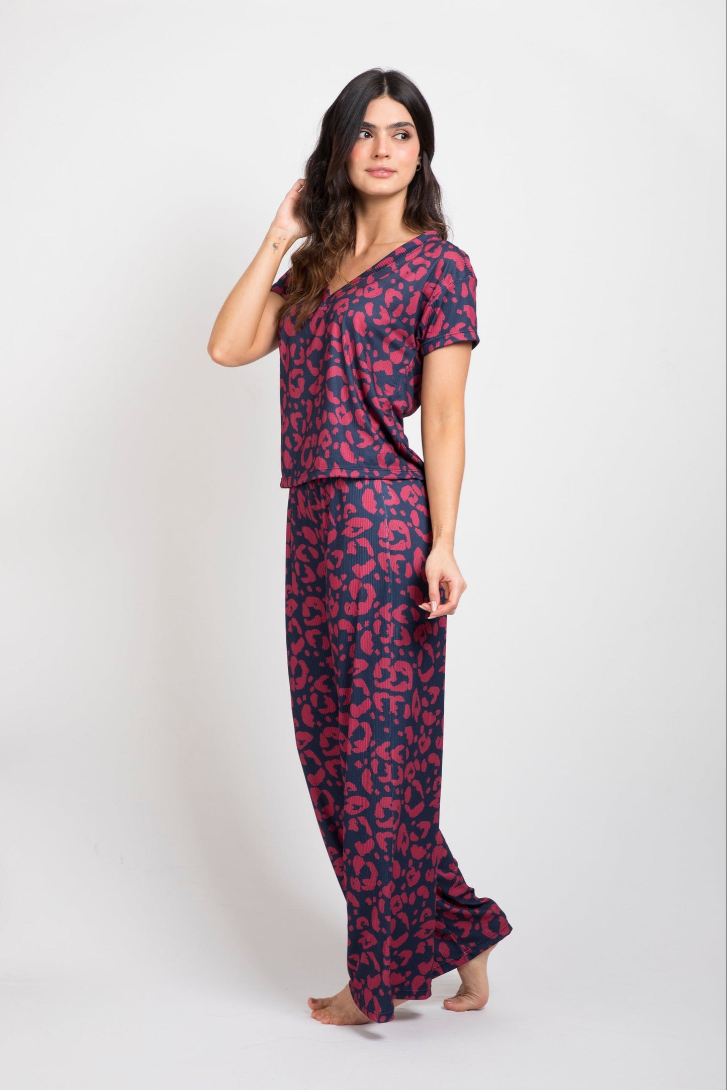 Pijama mujer pantalón blusa manga corta