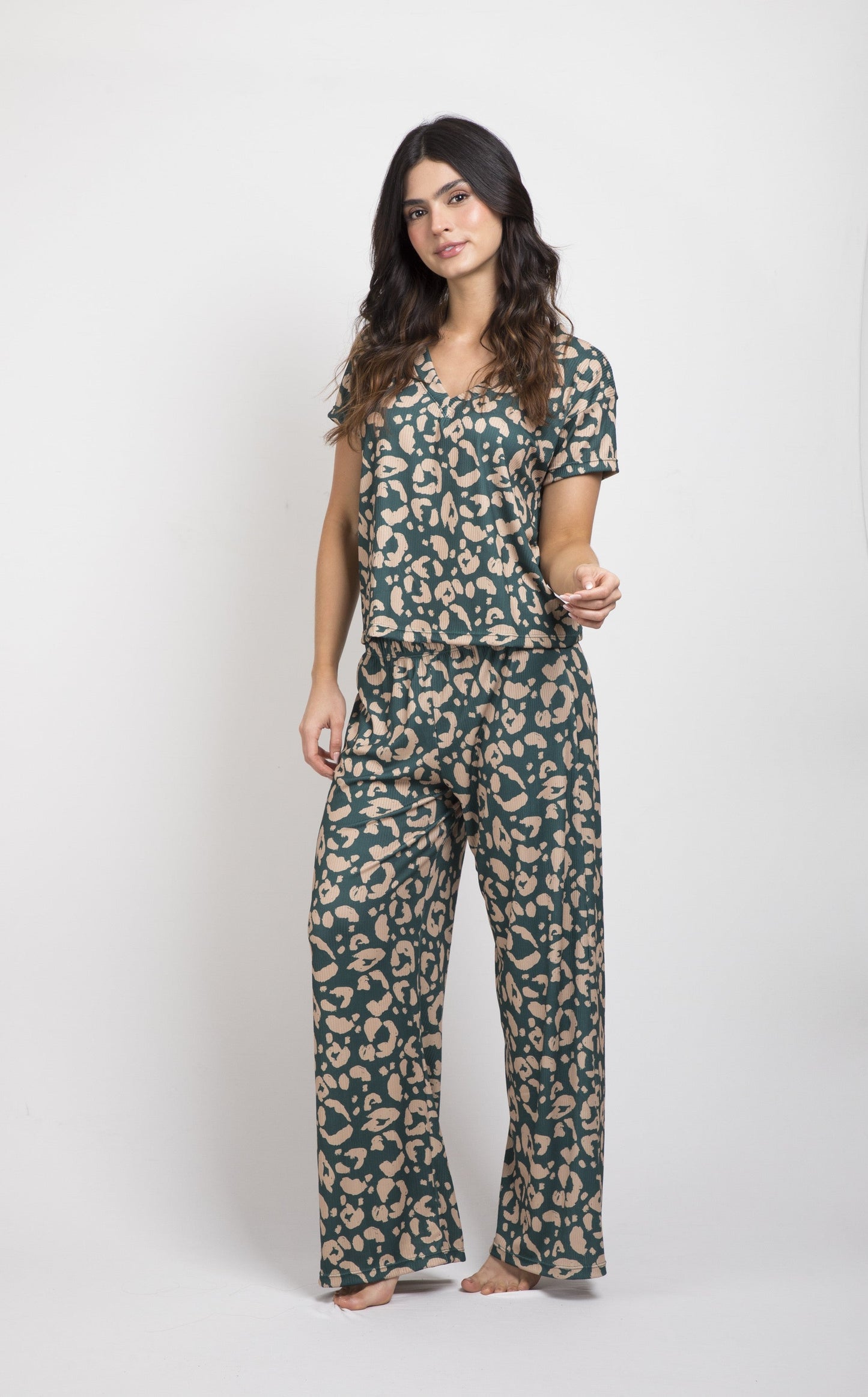Pijama mujer pantalón blusa manga corta