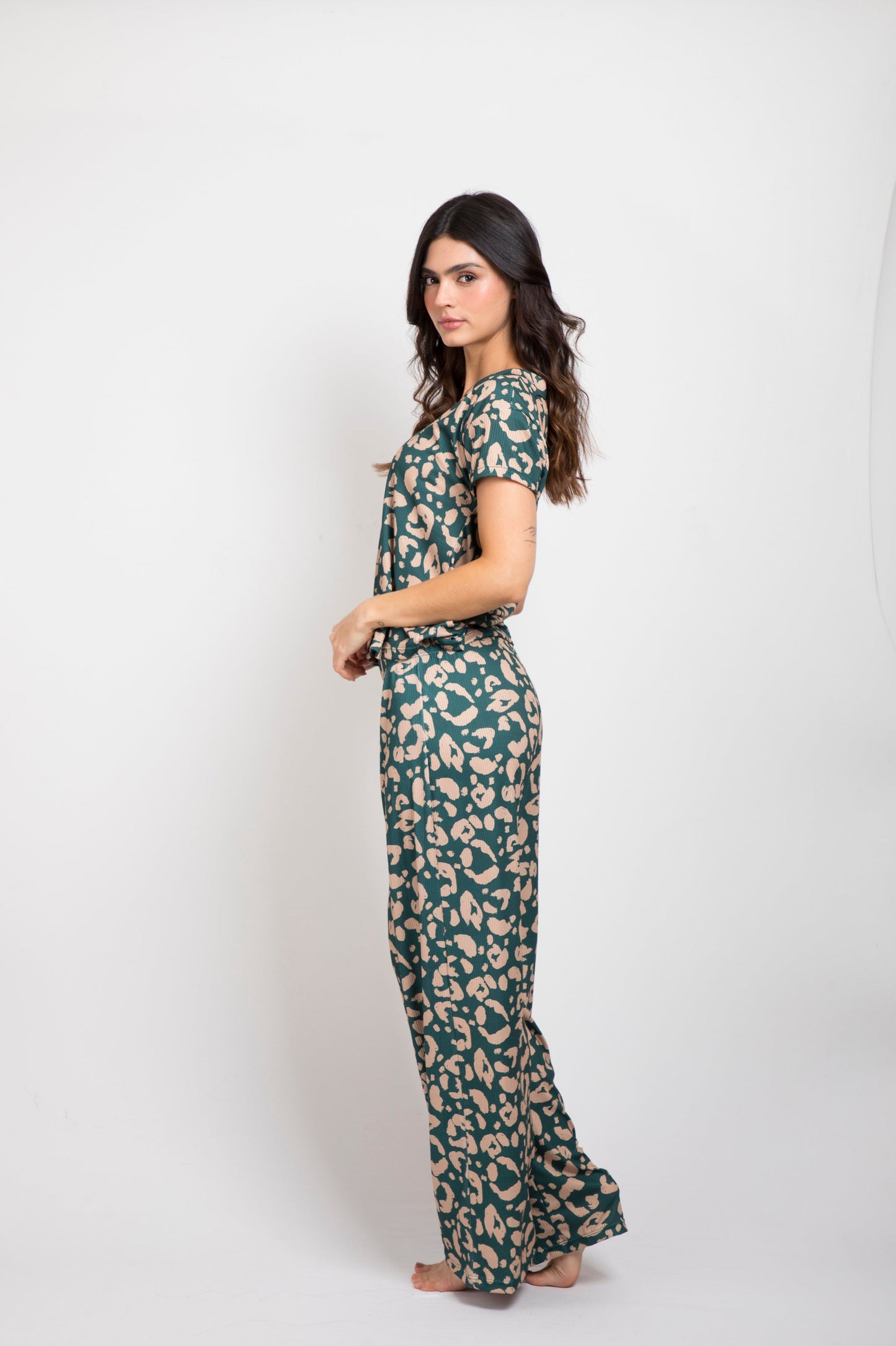Pijama mujer pantalón blusa manga corta