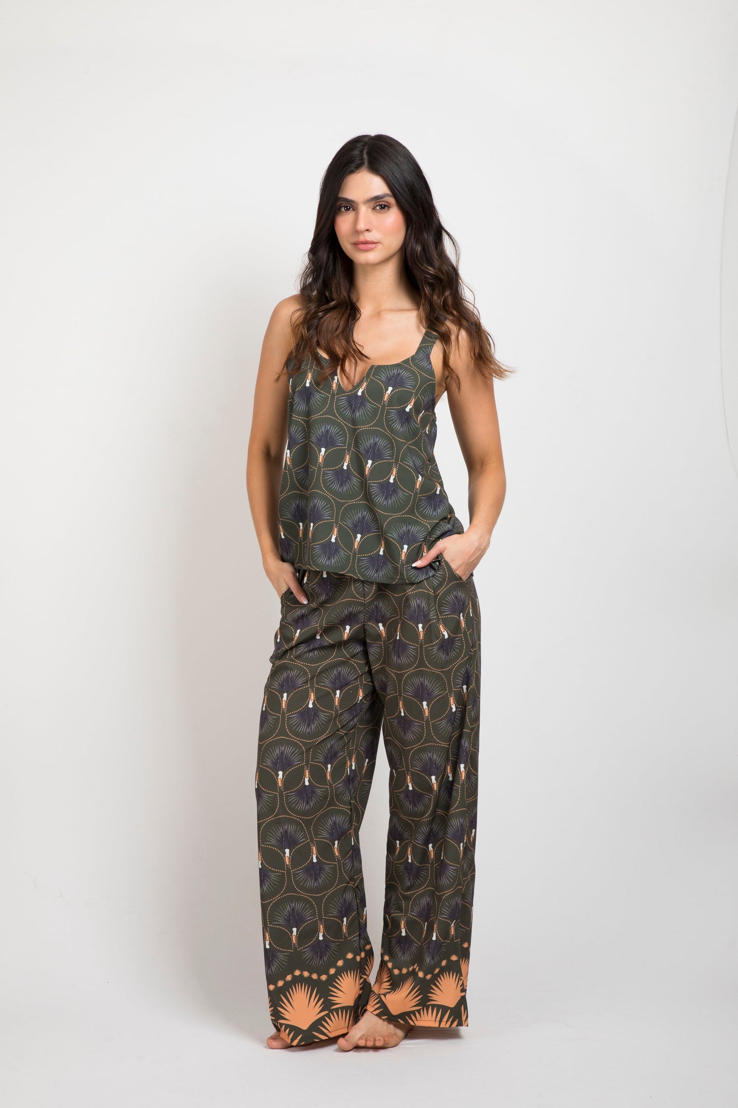 Pijama mujer pantalón blusa tirantes