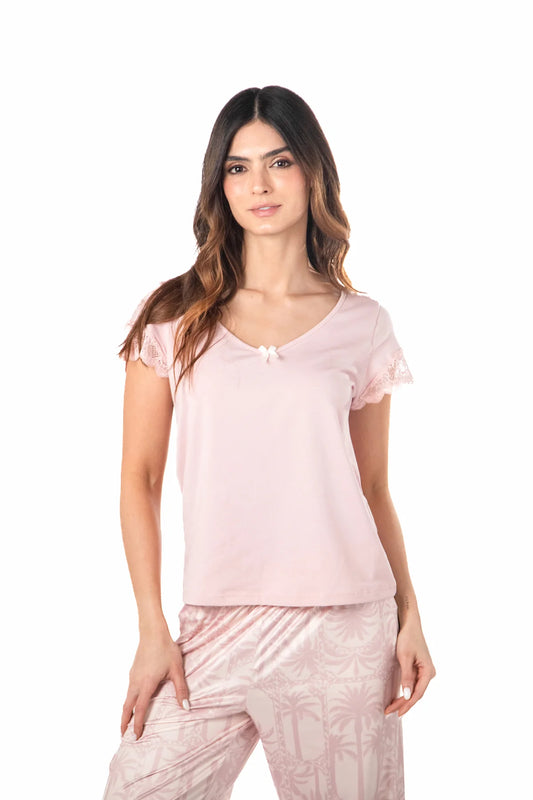 Pijama mujer pantalón blusa manga corta
