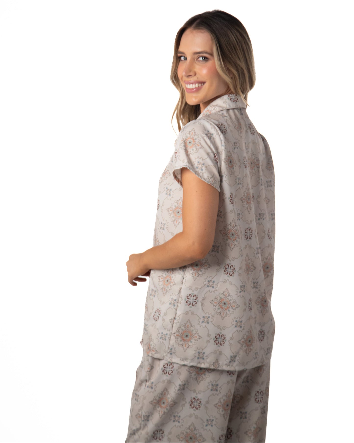 Pijama mujer pantalón blusa manga corta