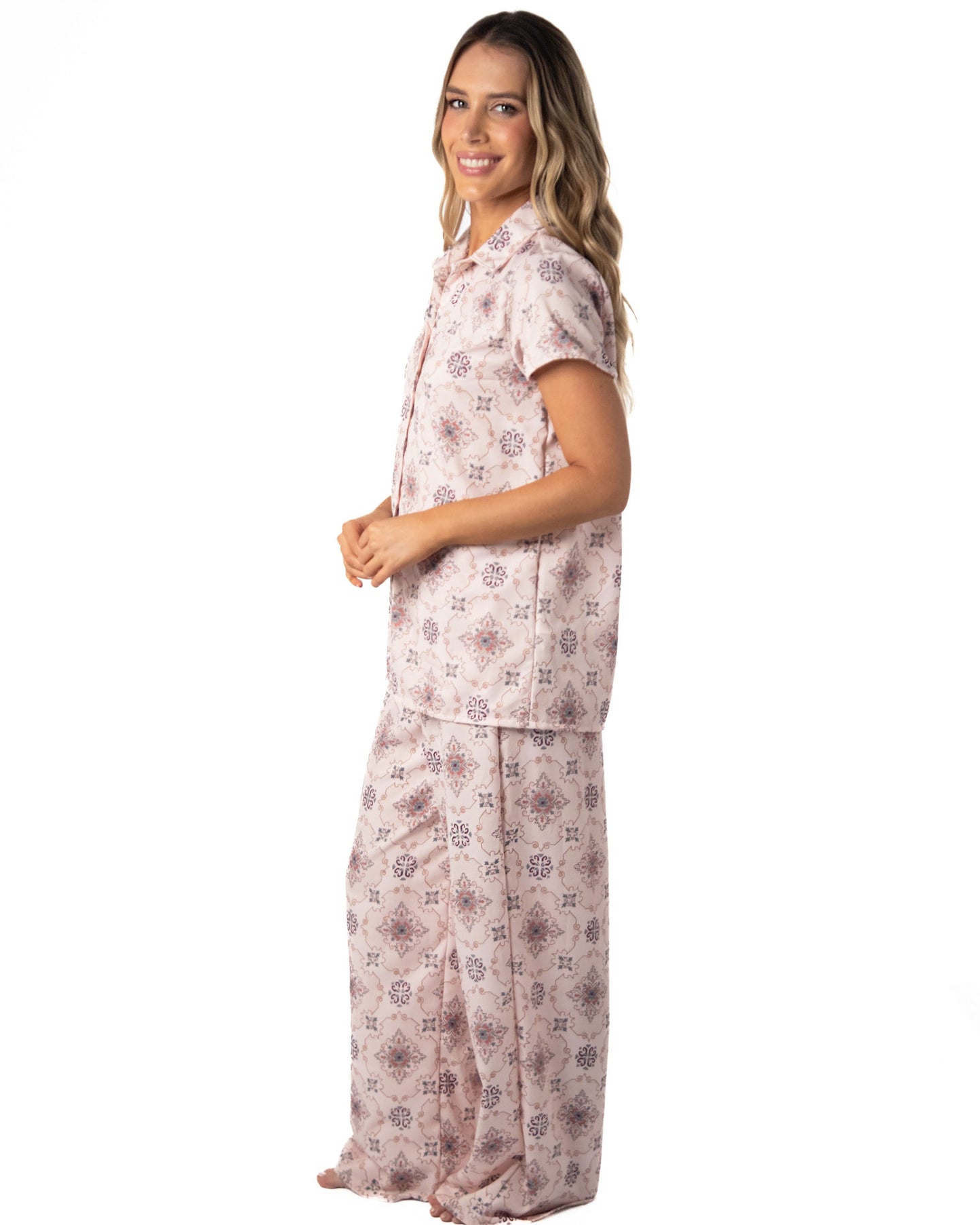 Pijama mujer pantalón blusa manga corta
