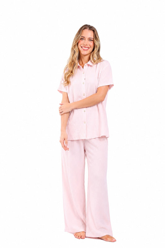 Pijama mujer pantalón blusa manga corta