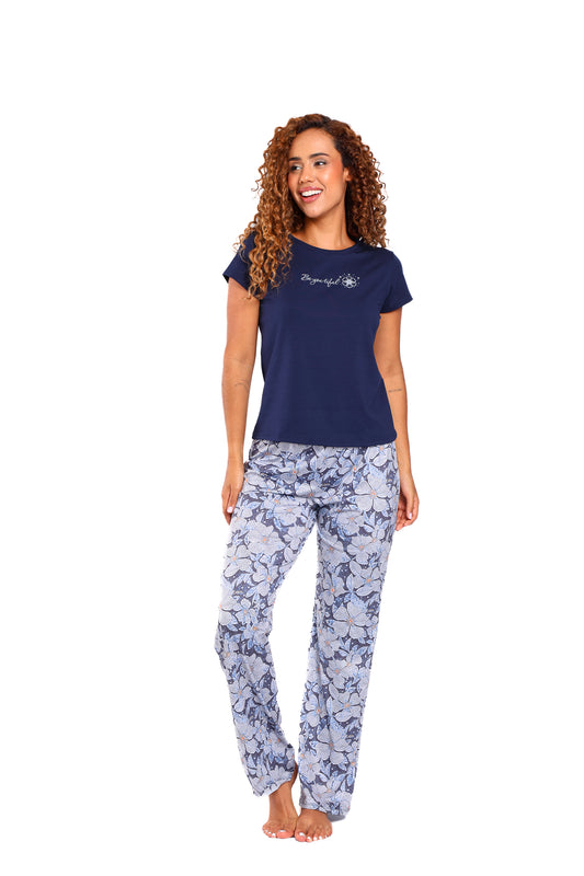 Pijama mujer pantalón blusa manga corta