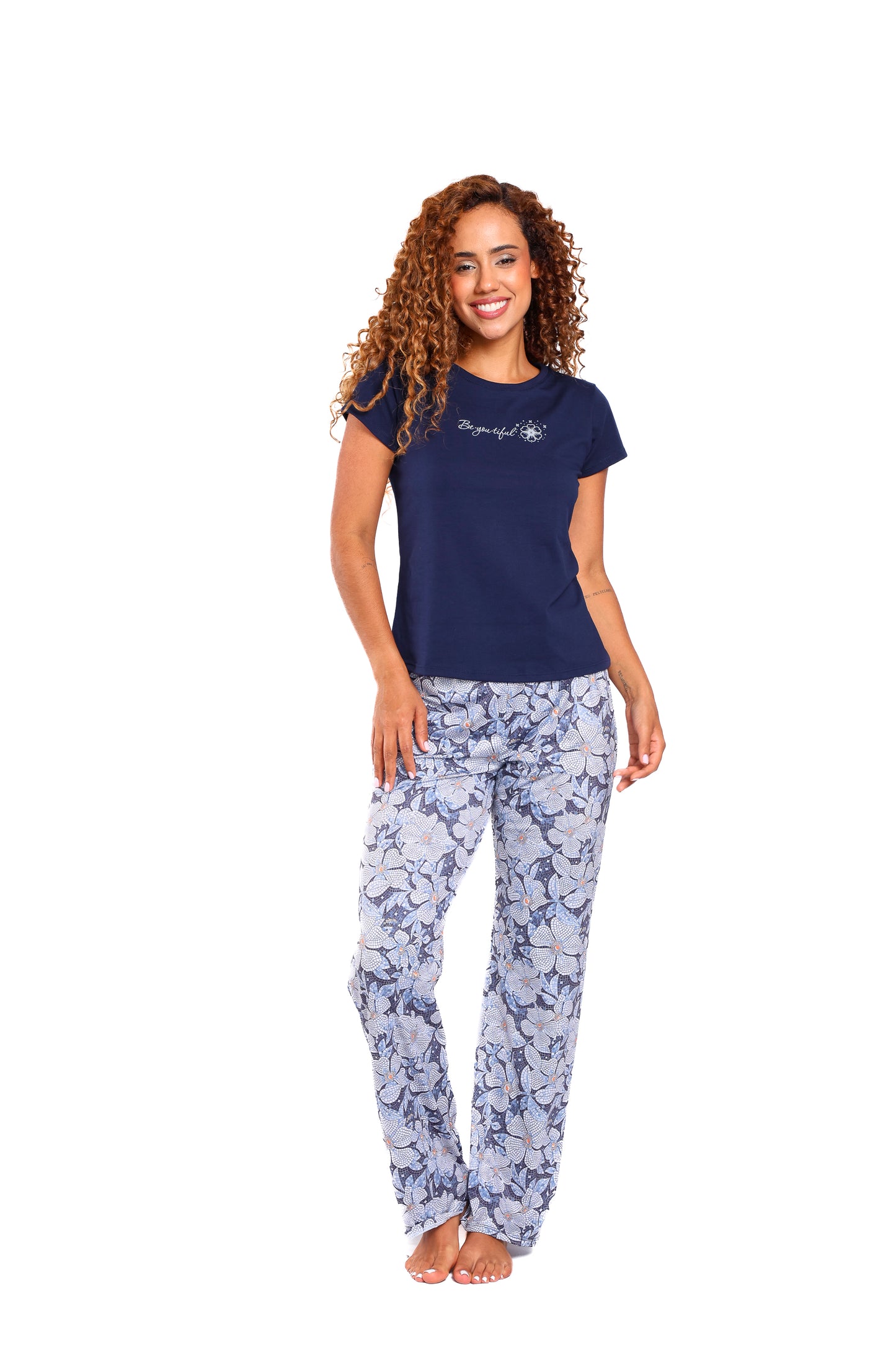 Pijama mujer pantalón blusa manga corta